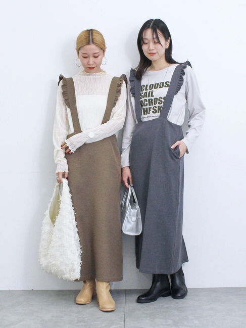 Samansa Mos2 blue「サス付ナロースカート」|スカート|