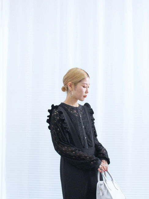 Samansa Mos2 blue「サス付ナロースカート」|スカート|