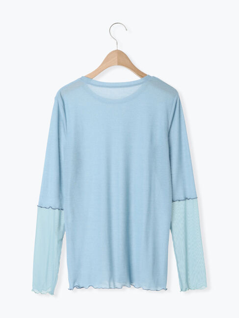 Samansa Mos2「袖シアー切替メローカットソー」|Tシャツ・カットソー|