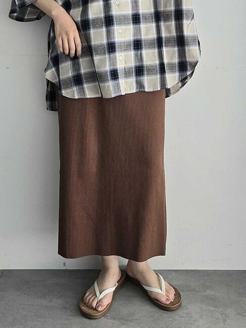 SM2「セルフカットリブスカート」|スカート|ブラウン