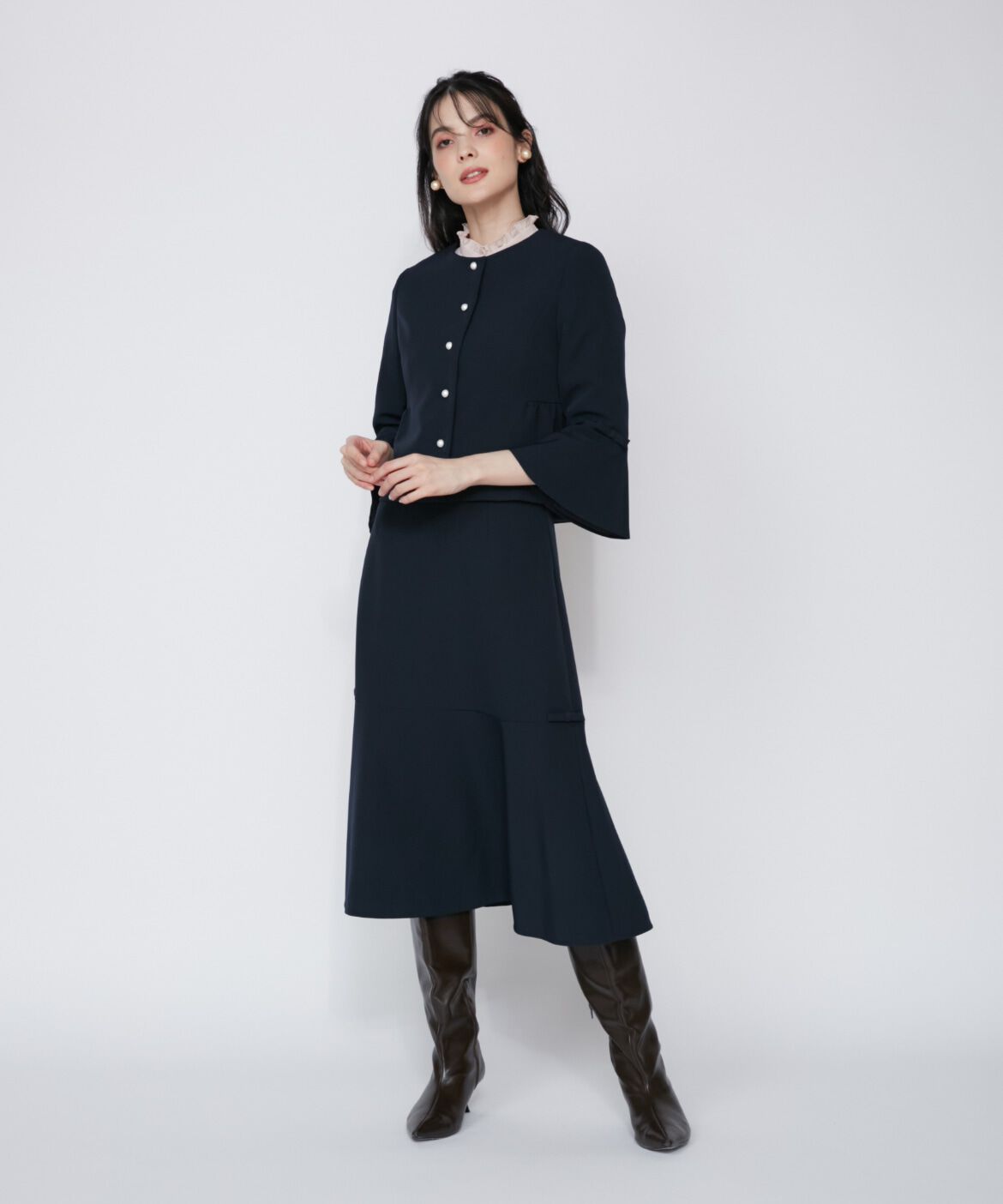 Maglie le cassetto「《大きいサイズ》リボンディテールフレアスカート《M Maglie le cassetto》」|フレア|