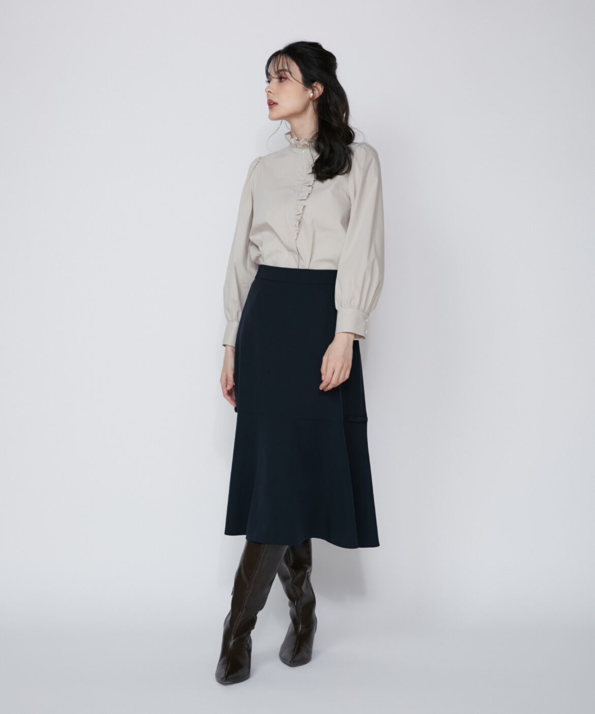 Maglie le cassetto「《大きいサイズ》リボンディテールフレアスカート《M Maglie le cassetto》」|フレア|