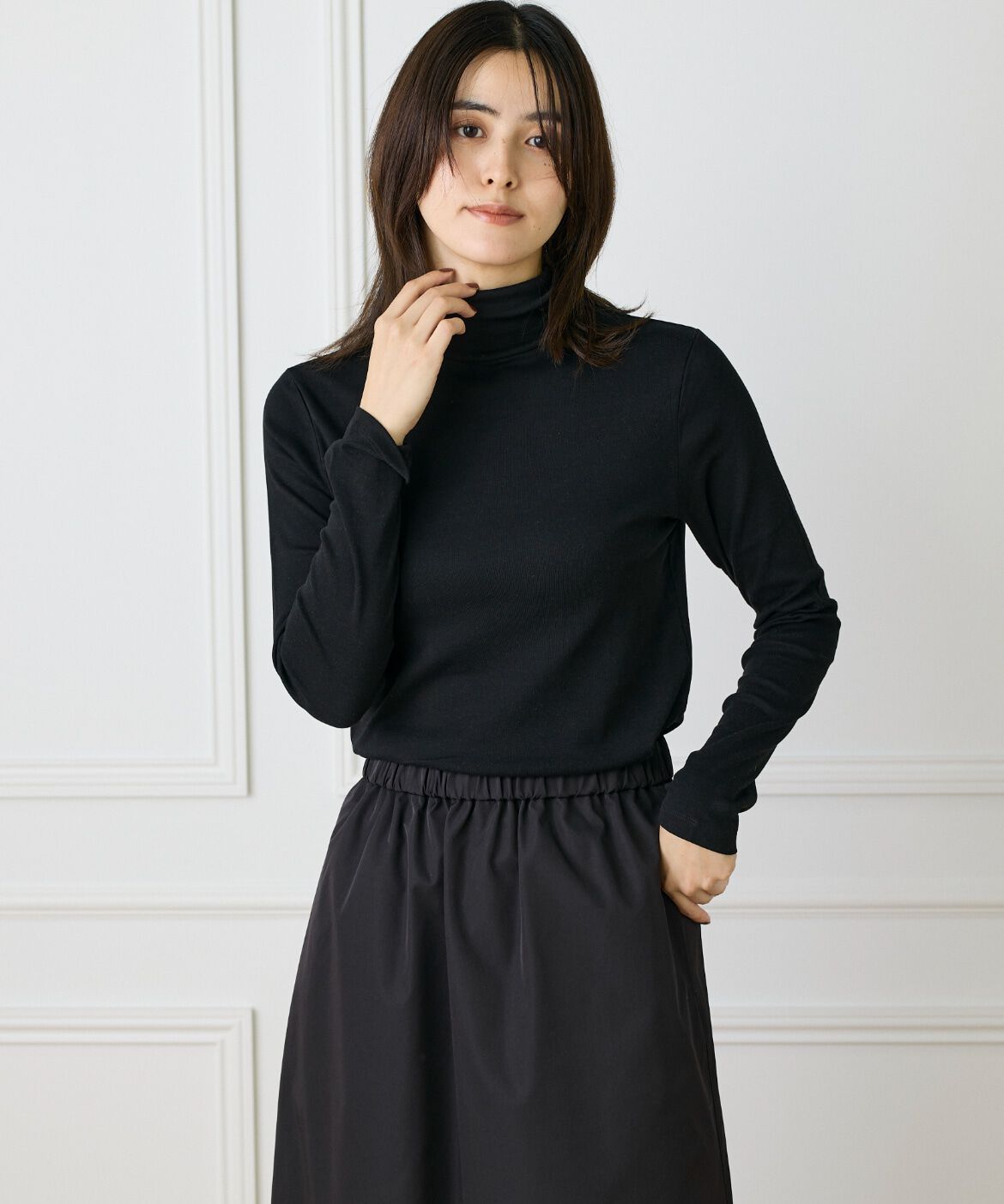 DAY by DAY it&rsquo;s international「長袖ハイネックプルオーバー《スビン綿MIXフライス》」|Tシャツ・カットソー|ブラック