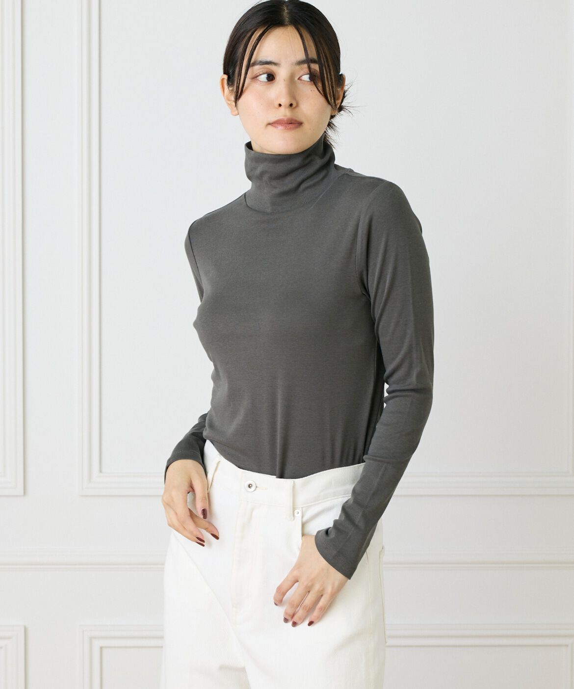 DAY by DAY it&rsquo;s international「長袖ハイネックプルオーバー《スビン綿MIXフライス》」|Tシャツ・カットソー|チャコールグ 3