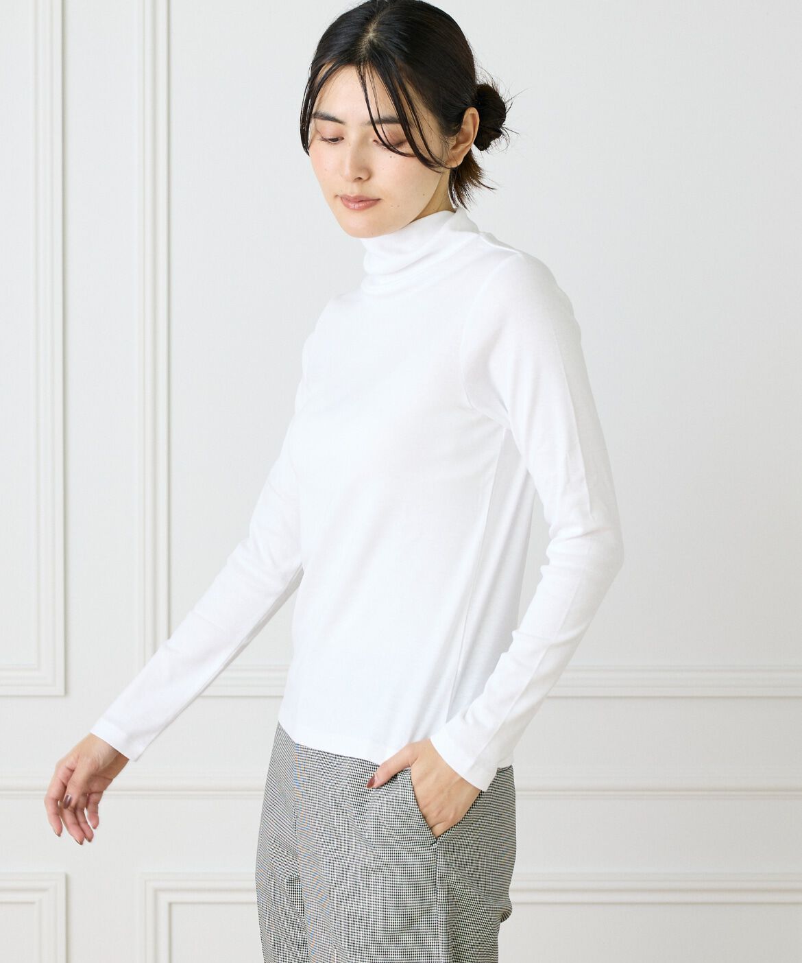 DAY by DAY it&rsquo;s international「長袖ハイネックプルオーバー《スビン綿MIXフライス》」|Tシャツ・カットソー|ホワイト