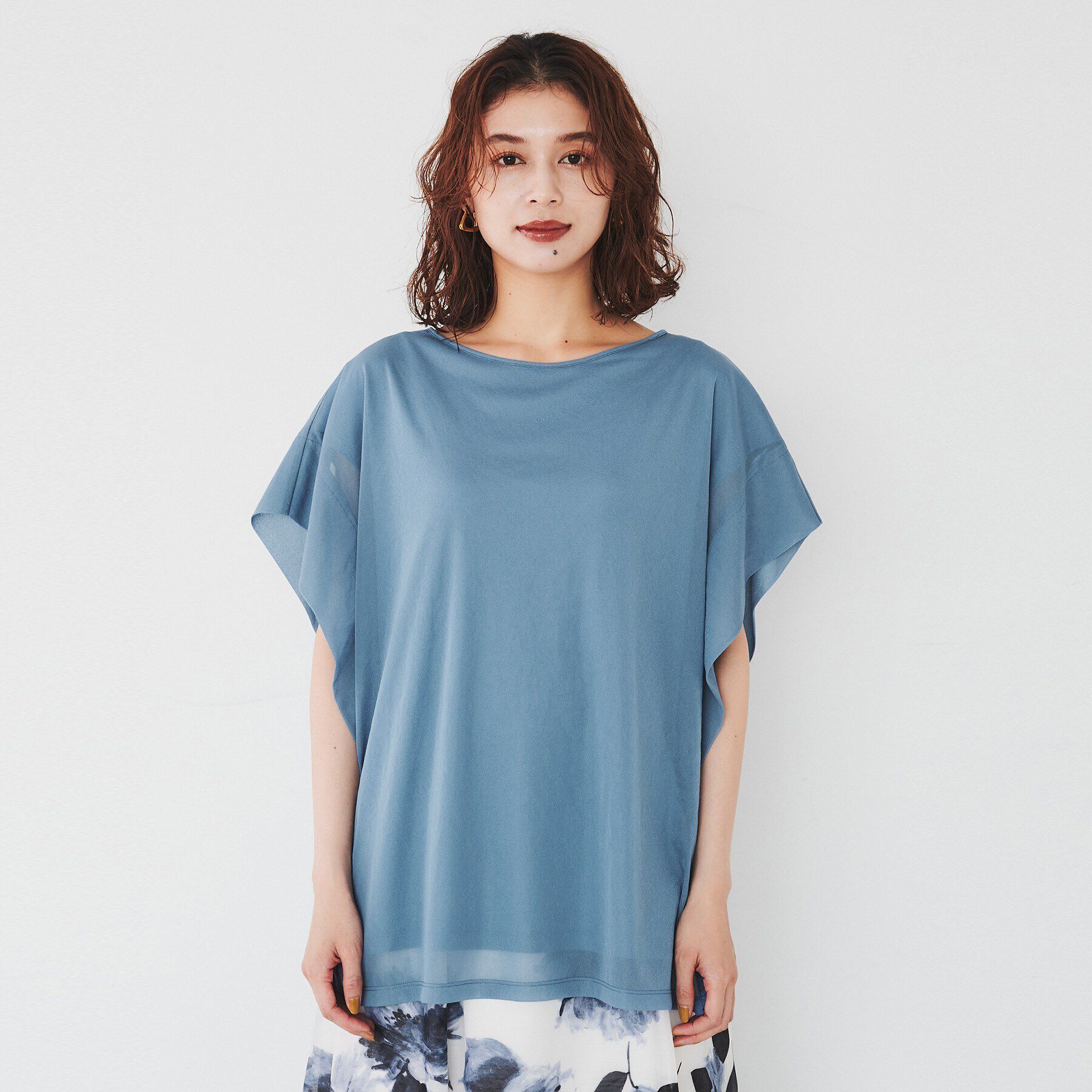 UNTITLED「【シアー/二の腕カバー】トリコットドッキングプルオーバー」|Tシャツ・カットソー|