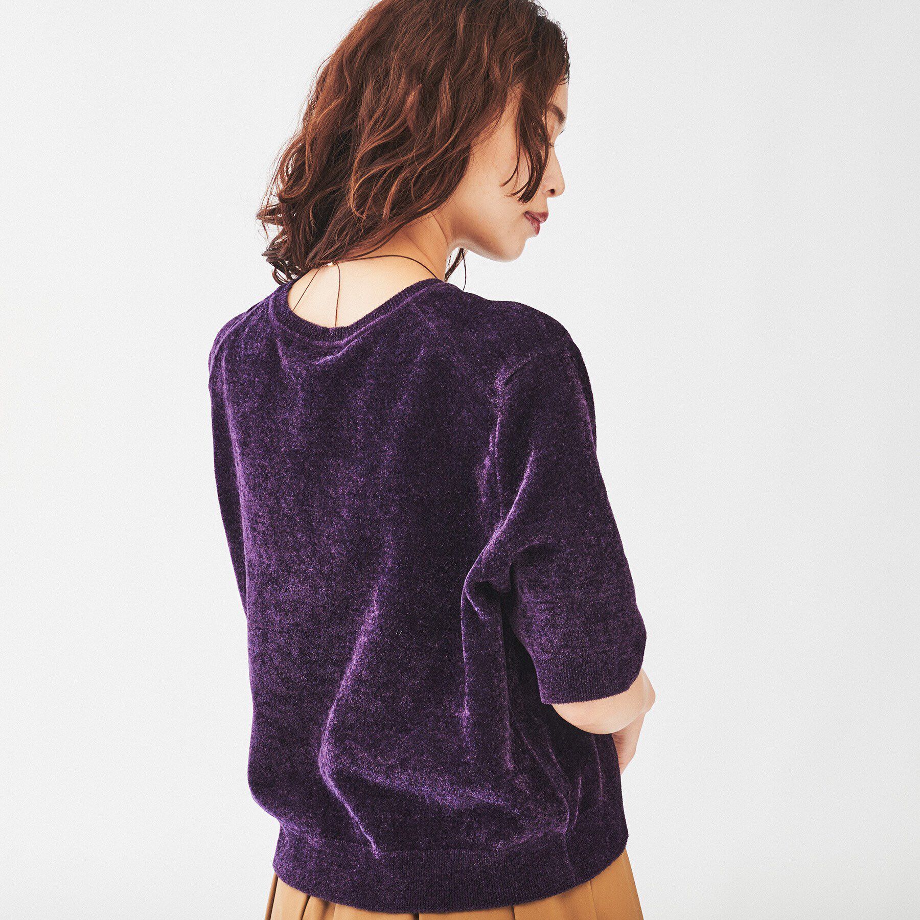 UNTITLED「【アンサンブル＆セットアップ可能】モール5分袖プルオーバー」|ニット・セーター|