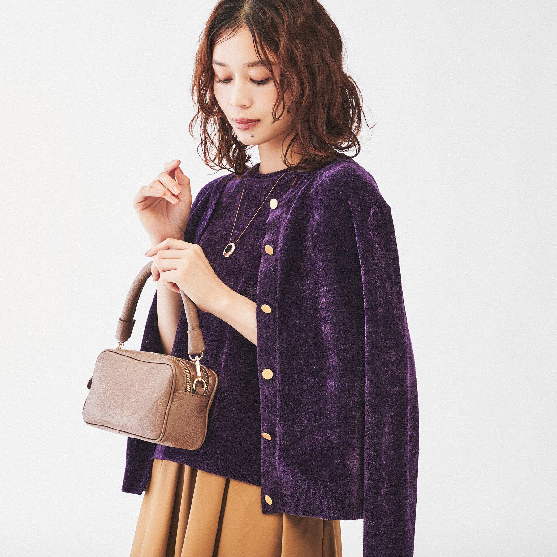 UNTITLED「【アンサンブル＆セットアップ可能】モール5分袖プルオーバー」|ニット・セーター|