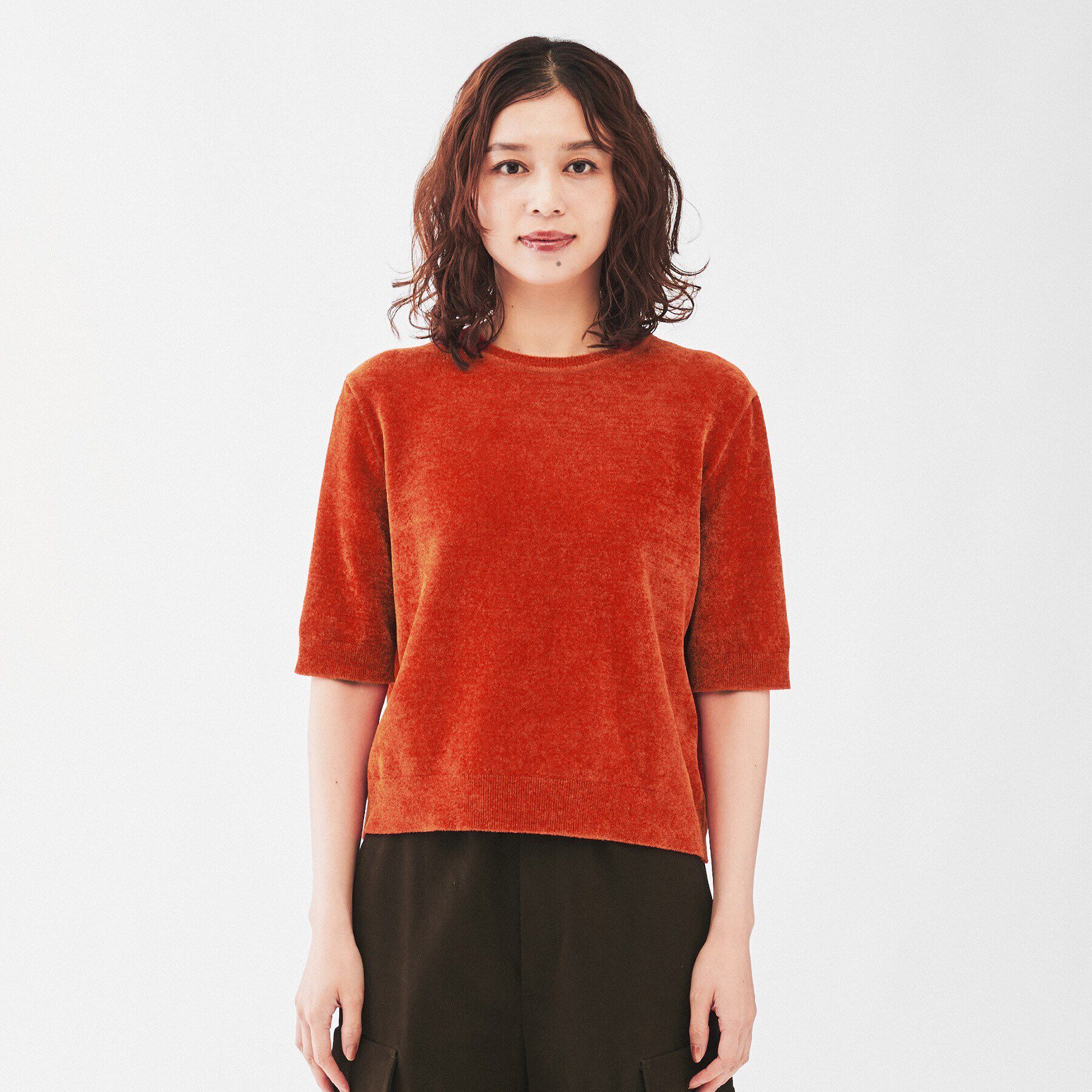 UNTITLED「【アンサンブル＆セットアップ可能】モール5分袖プルオーバー」|ニット・セーター|