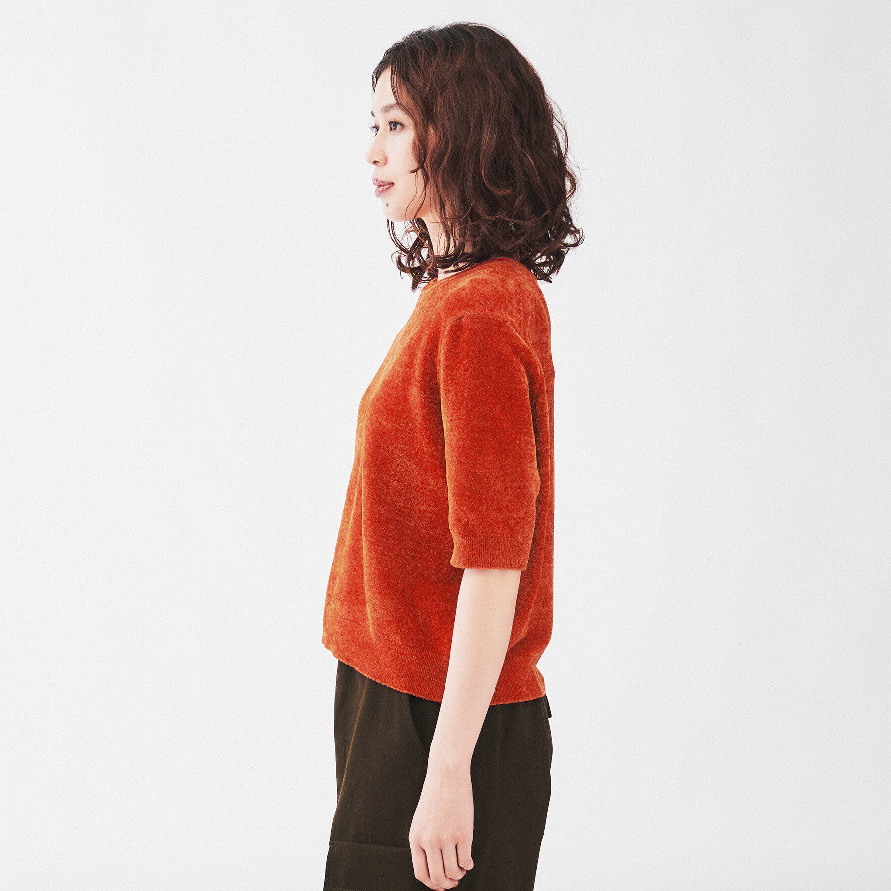 UNTITLED「【アンサンブル＆セットアップ可能】モール5分袖プルオーバー」|ニット・セーター|