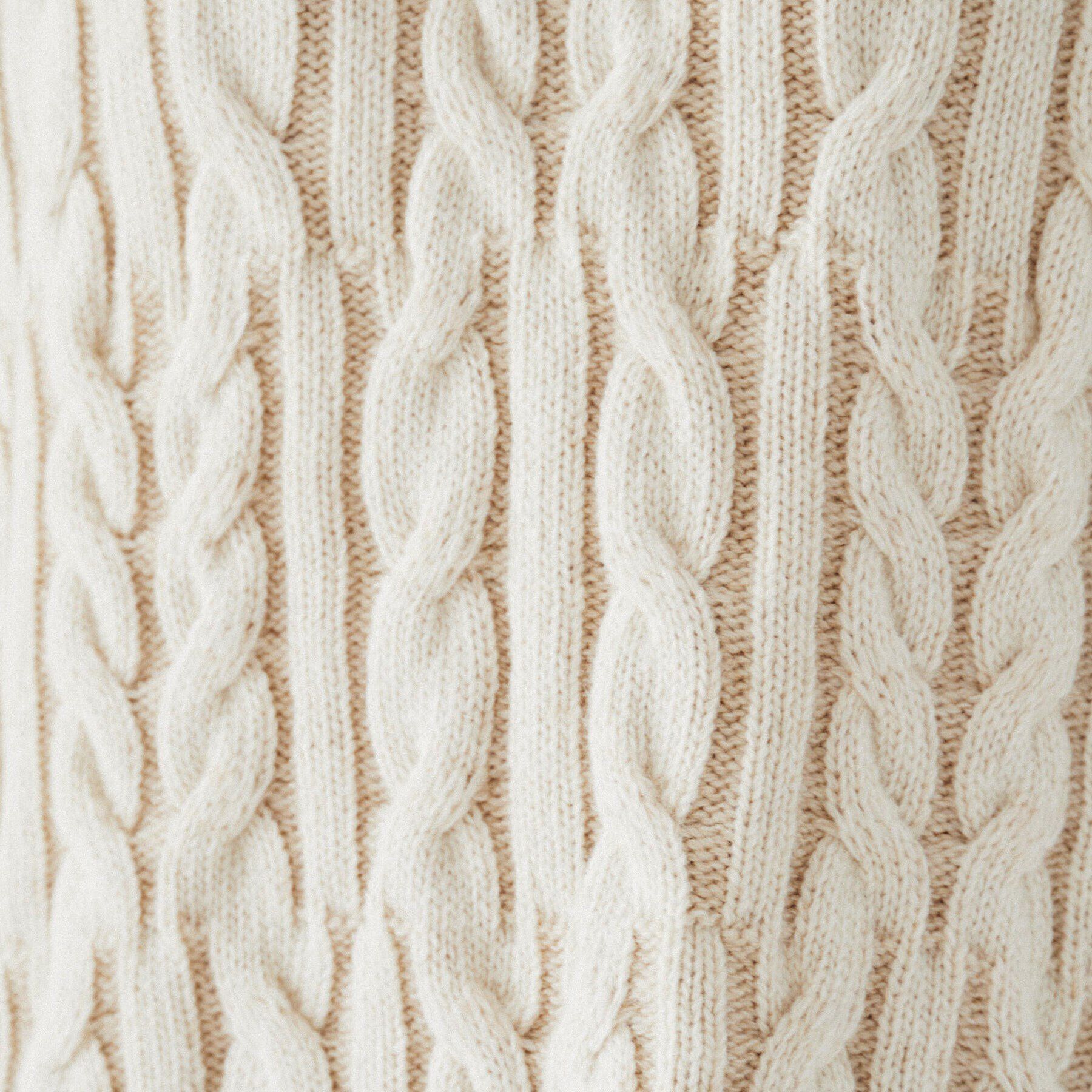 UNTITLED「【日本製/すっきり丈/トラッド】ラムウール ケーブルニット」|ニット・セーター|