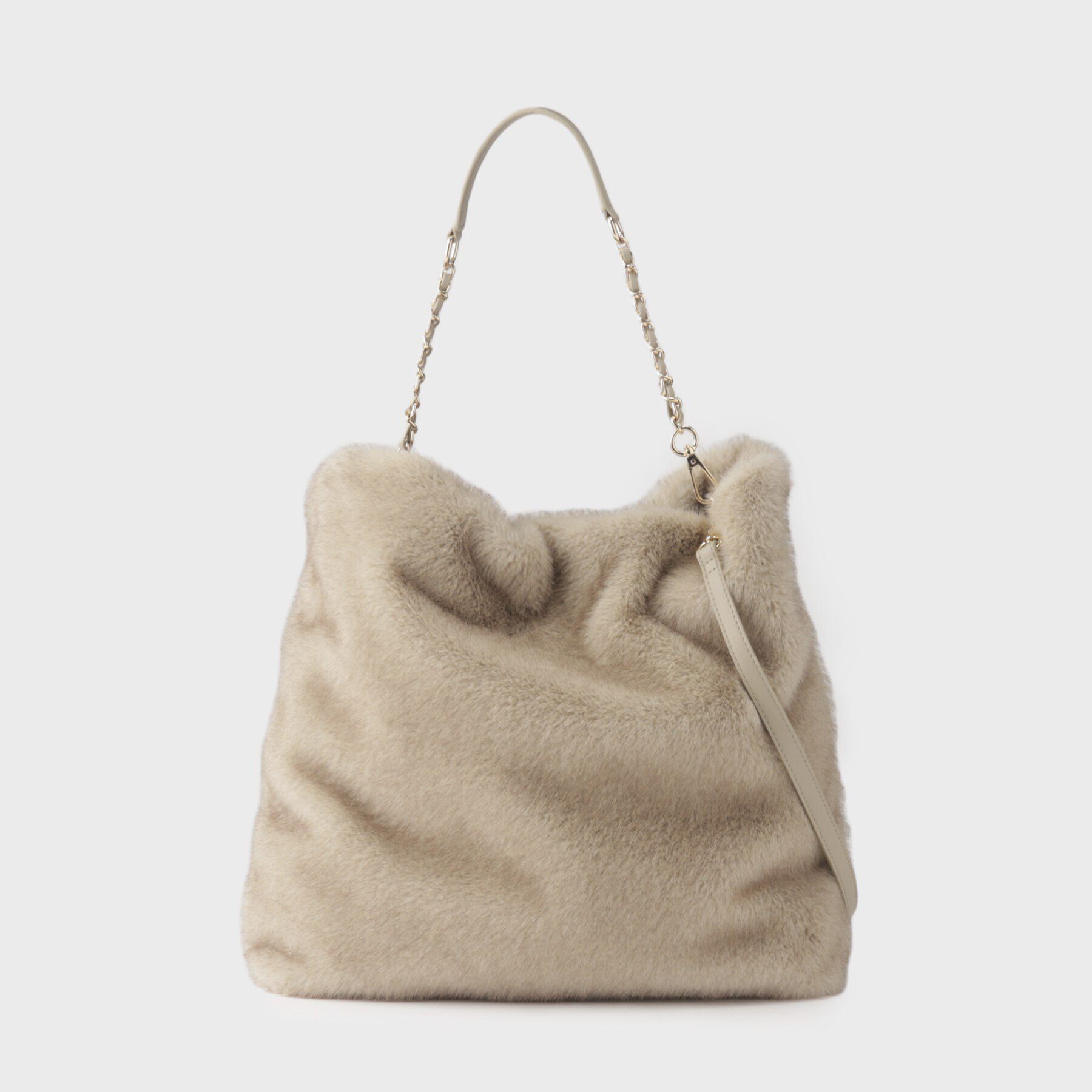 UNTITLED「フェイクファーチェーンショルダー」|トートバッグ|