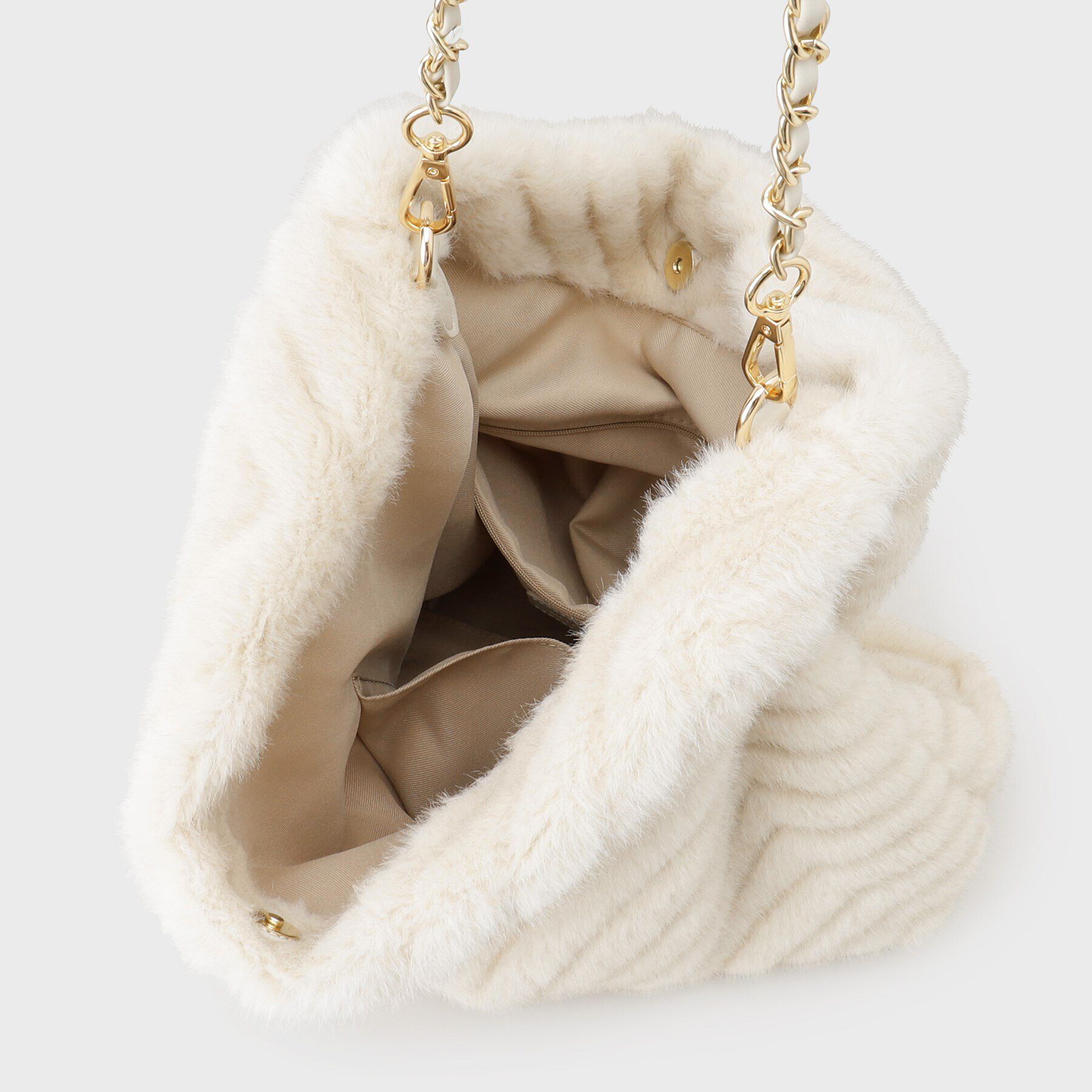 UNTITLED「フェイクファーチェーンショルダー」|トートバッグ|