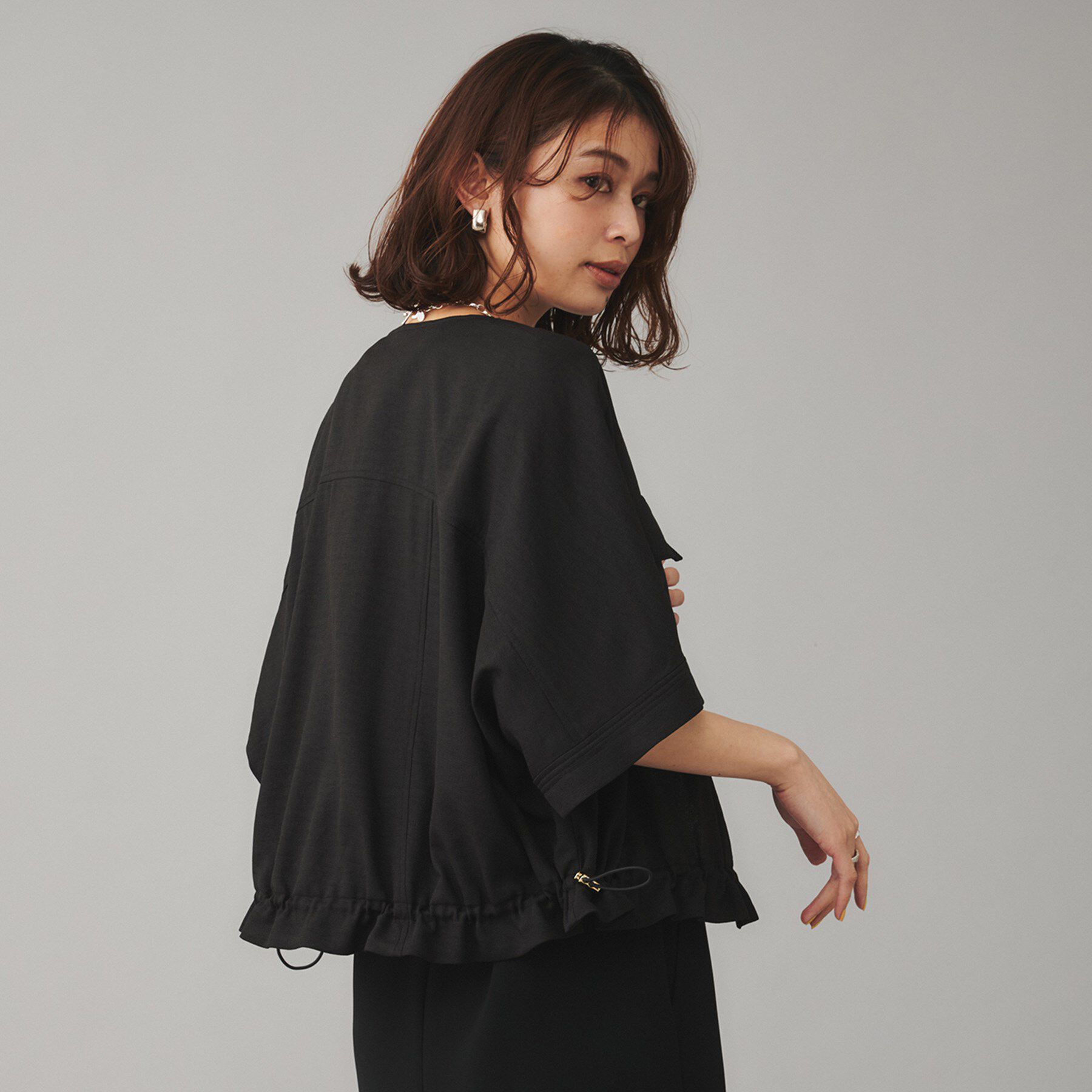 UNTITLED「【SEADRAKE】ノーカラー半袖ブルゾン」|ブルゾン・スタジャン|