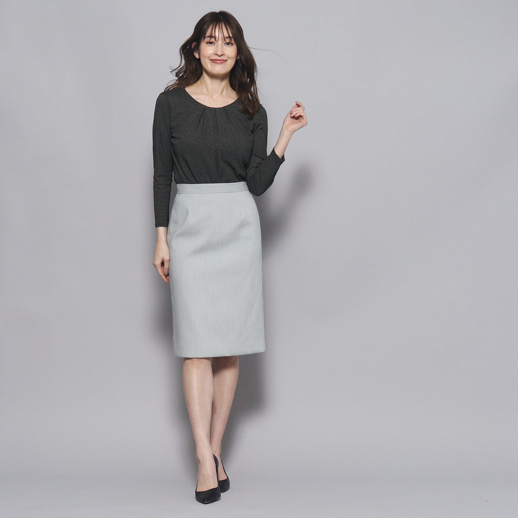 COUP DE CHANCE「【洗える／日本製／ラメ入り】上品ラウンドネックプルオーバー」|Tシャツ・カットソー|