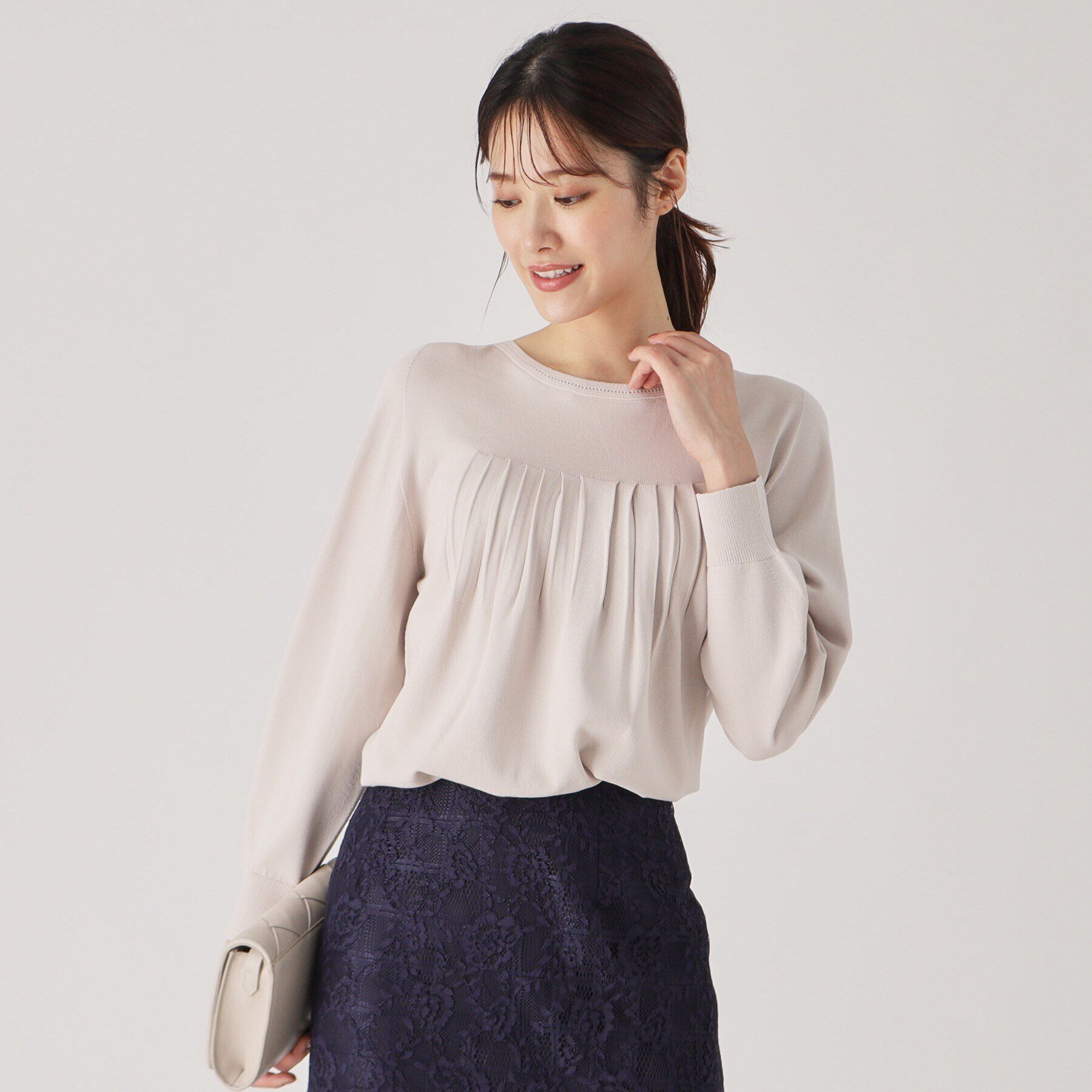 COUP DE CHANCE「【洗える／日本製／ホールガーメント（R）】ニットトップス」|ニット・セーター|ライトグレー(011