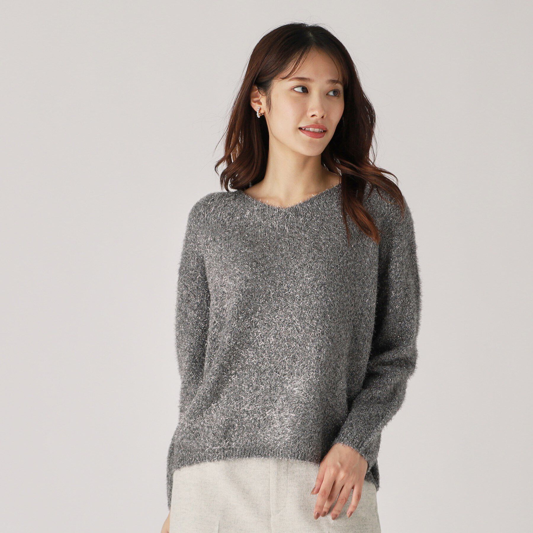 COUP DE CHANCE「【洗える／セットアップ可】華やぐフェザーラメニット」|ニット・セーター|