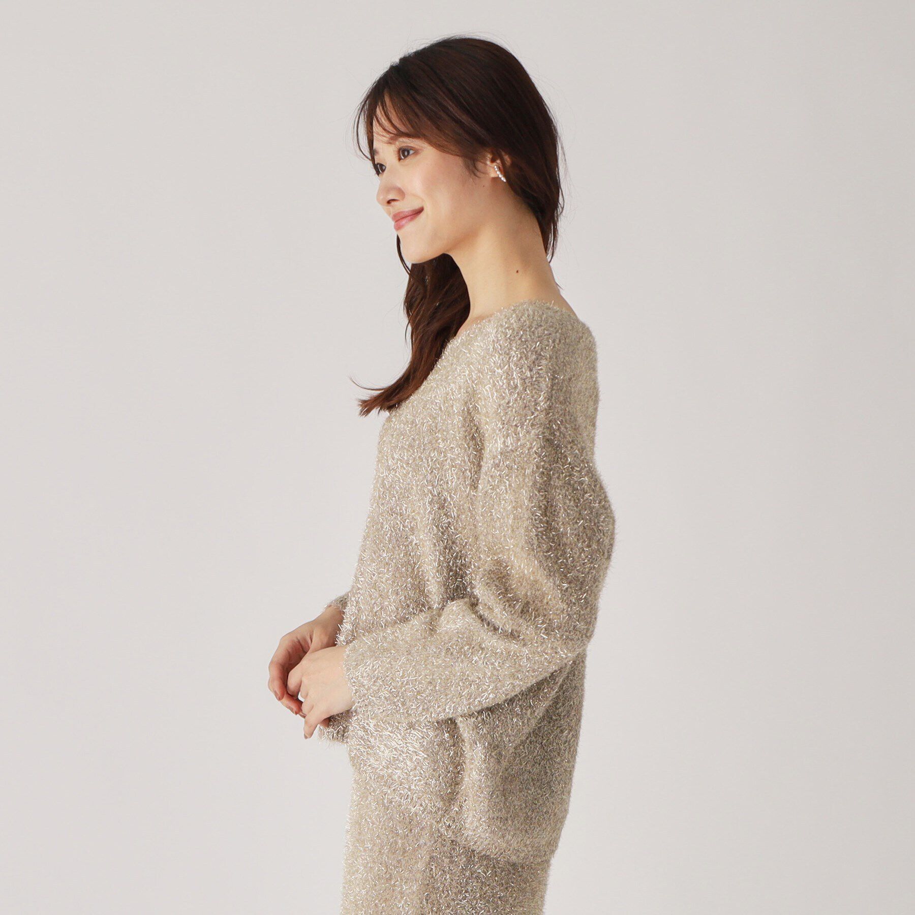 COUP DE CHANCE「【洗える／セットアップ可】華やぐフェザーラメニット」|ニット・セーター|