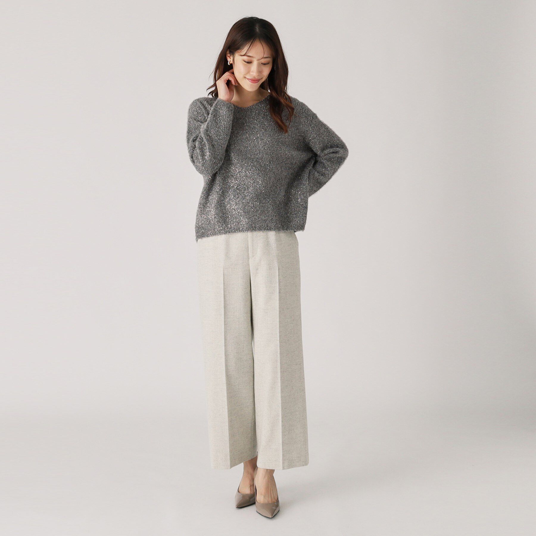 COUP DE CHANCE「【洗える／セットアップ可】華やぐフェザーラメニット」|ニット・セーター|