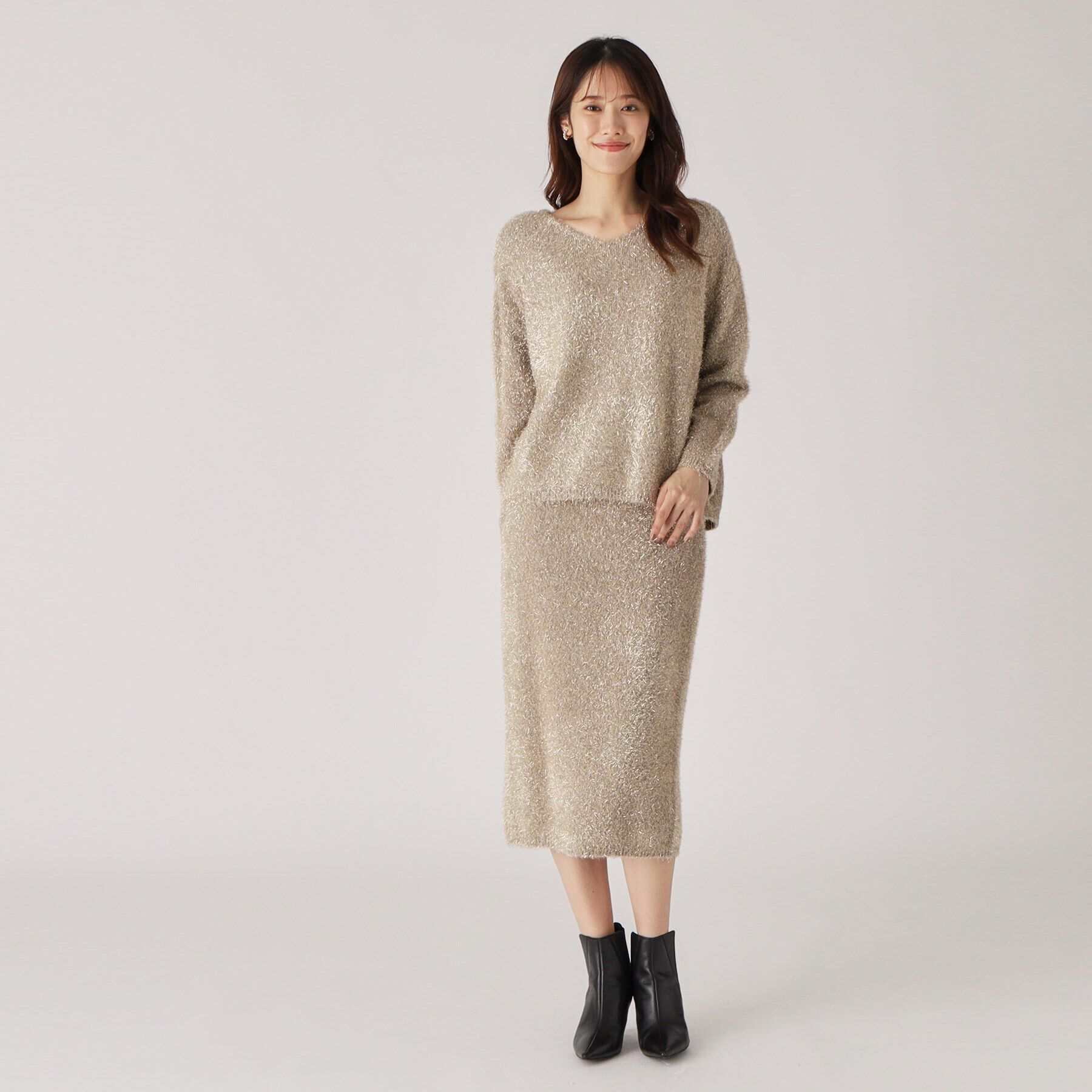 COUP DE CHANCE「【洗える／セットアップ可】華やぐフェザーラメニット」|ニット・セーター|