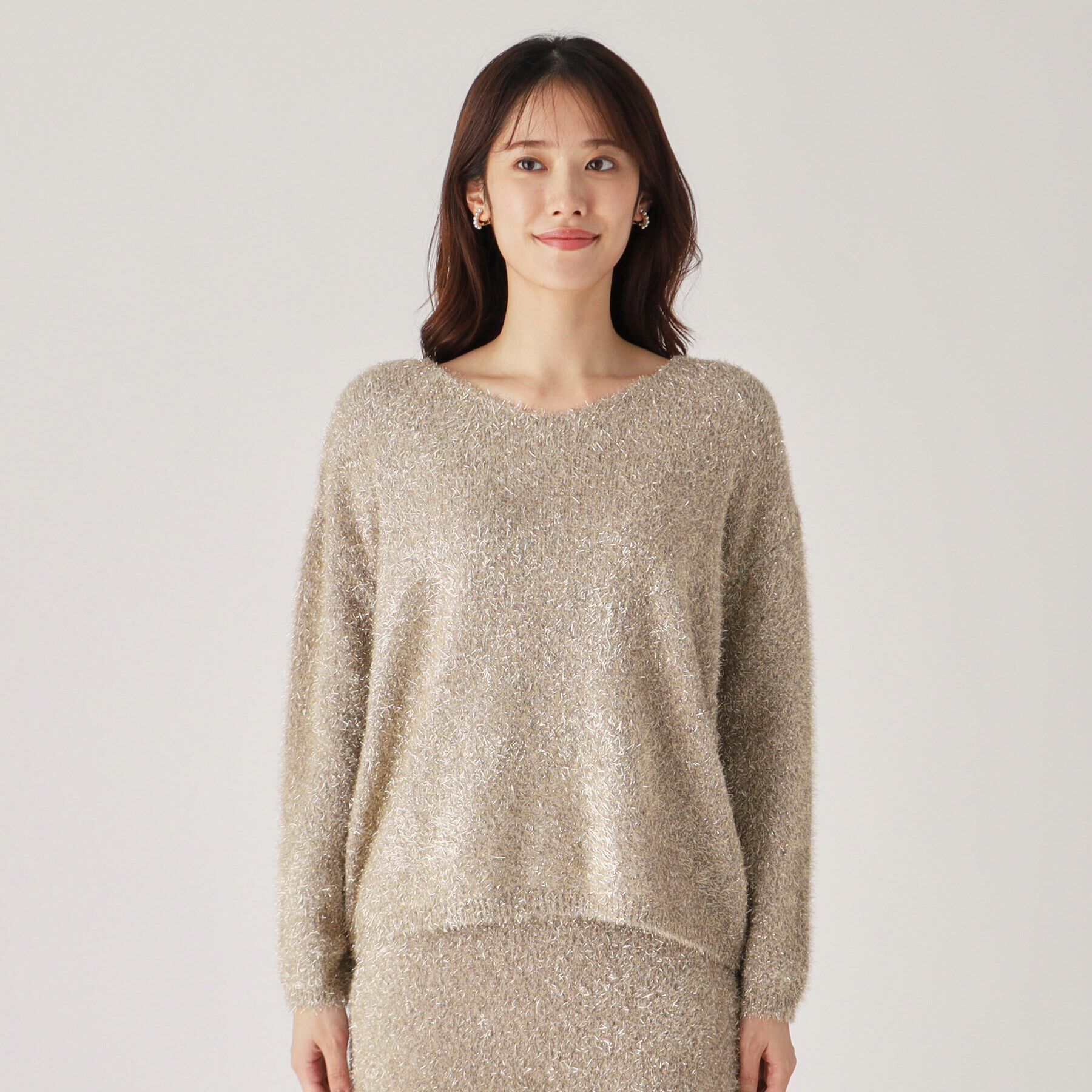 COUP DE CHANCE「【洗える／セットアップ可】華やぐフェザーラメニット」|ニット・セーター|