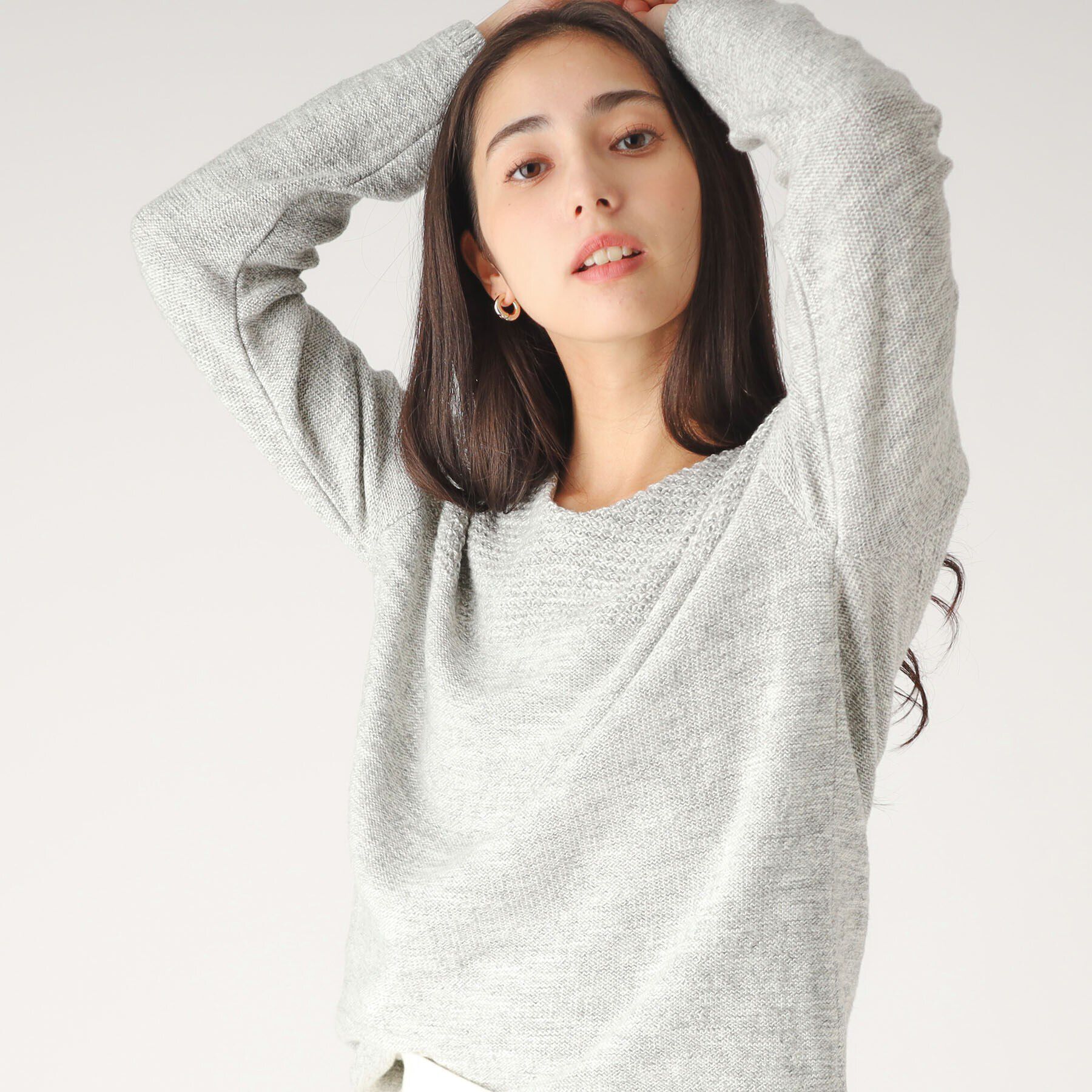 COUP DE CHANCE「【洗える／日本製／ヒップ丈】カジュアルニットトップス」|ニット・セーター|グレー(012)