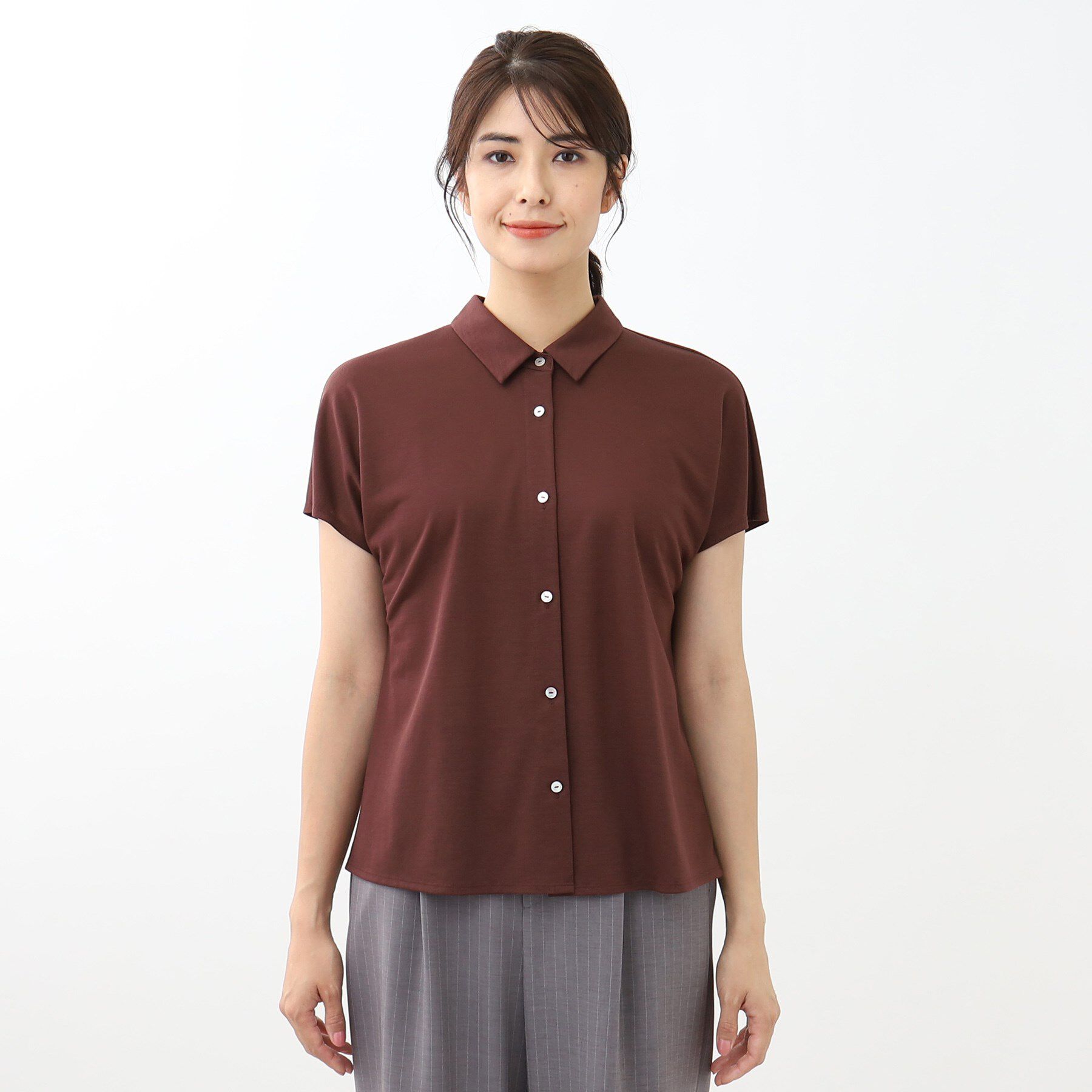 Reflect「【マシンウォッシュ／二の腕カバー】フレンチスリーブブラウス」|シャツ・ブラウス|