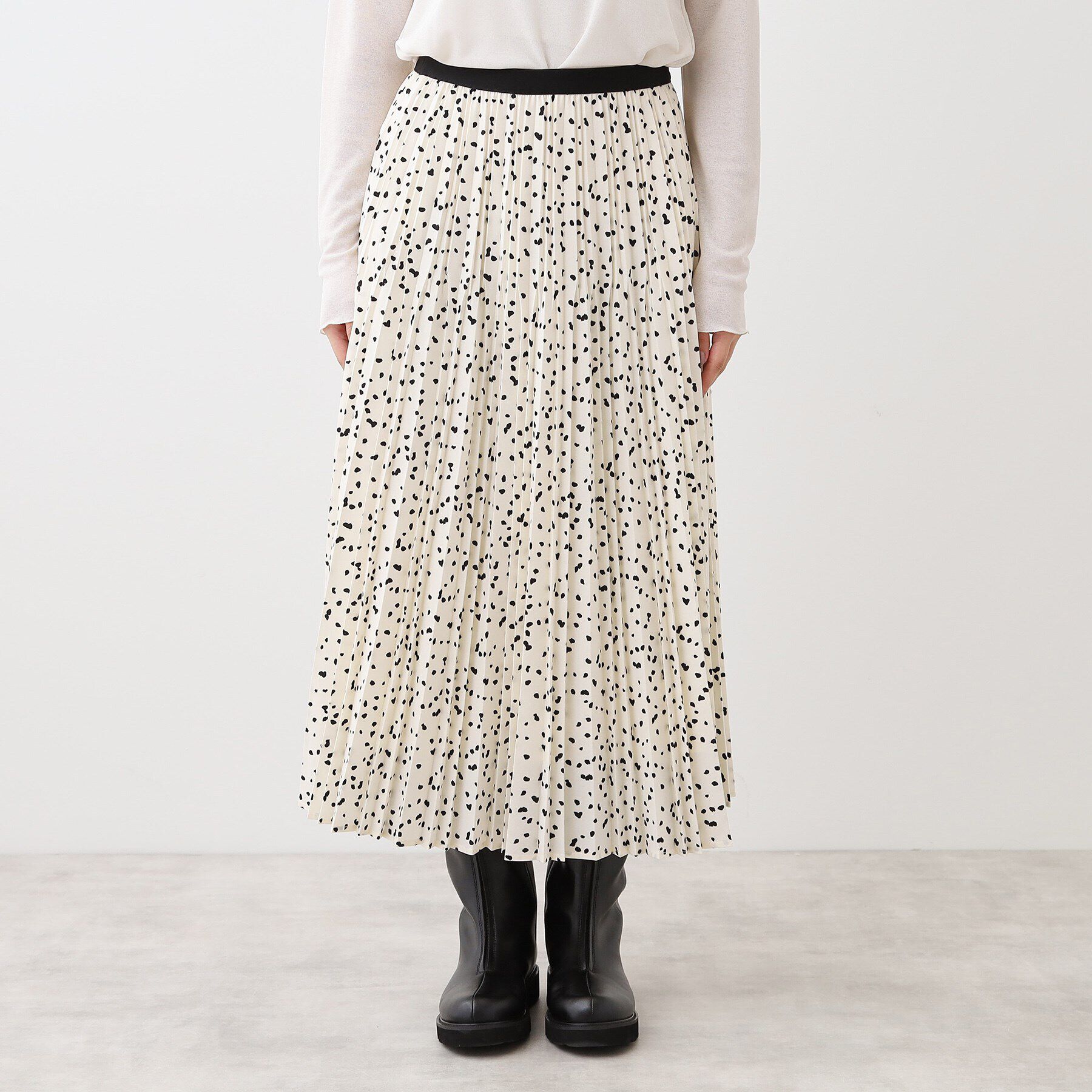 Reflect「【E‐QUALITY／手洗い可】ドット柄アコーディオンスカート」|スカート|