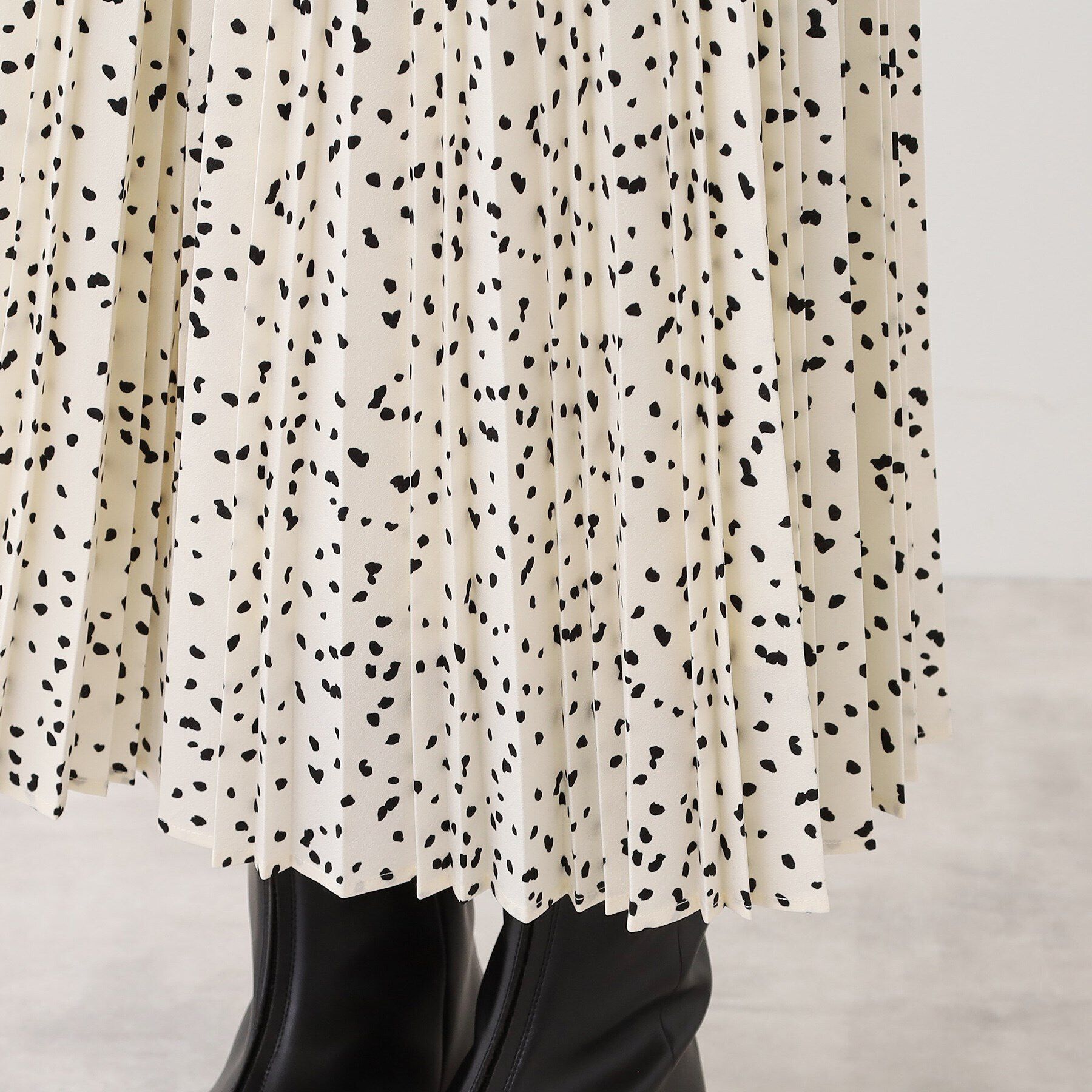 Reflect「【E‐QUALITY／手洗い可】ドット柄アコーディオンスカート」|スカート|