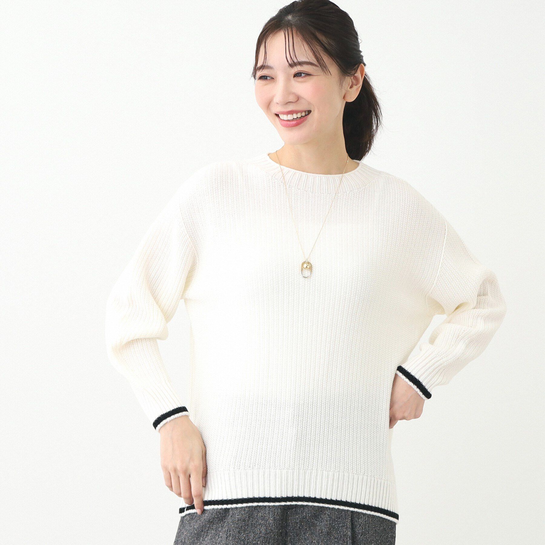 Reflect「【夏SALE／手洗い可／ホールガーメント（R）】ゆるシルエットニット」|ニット・セーター|