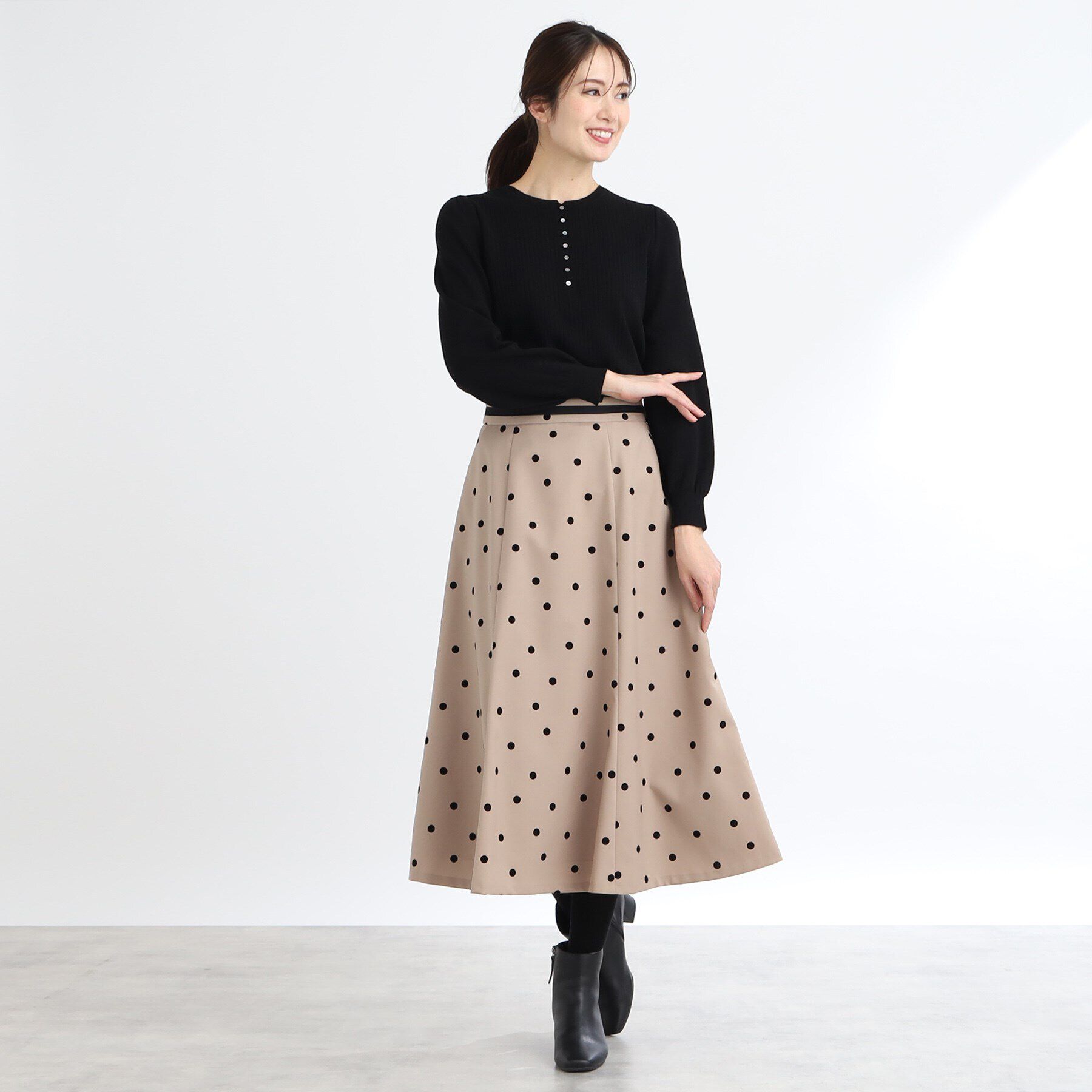 Reflect「【手洗い可／すっきり見え】ボリュームスリーブニット」|ニット・セーター|