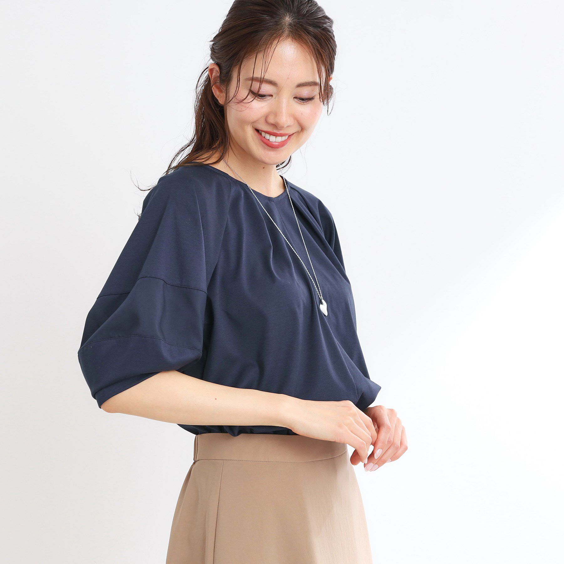 Reflect「【マシンウォッシュ可】キレイめラグランスリーブジャージ」|Tシャツ・カットソー|