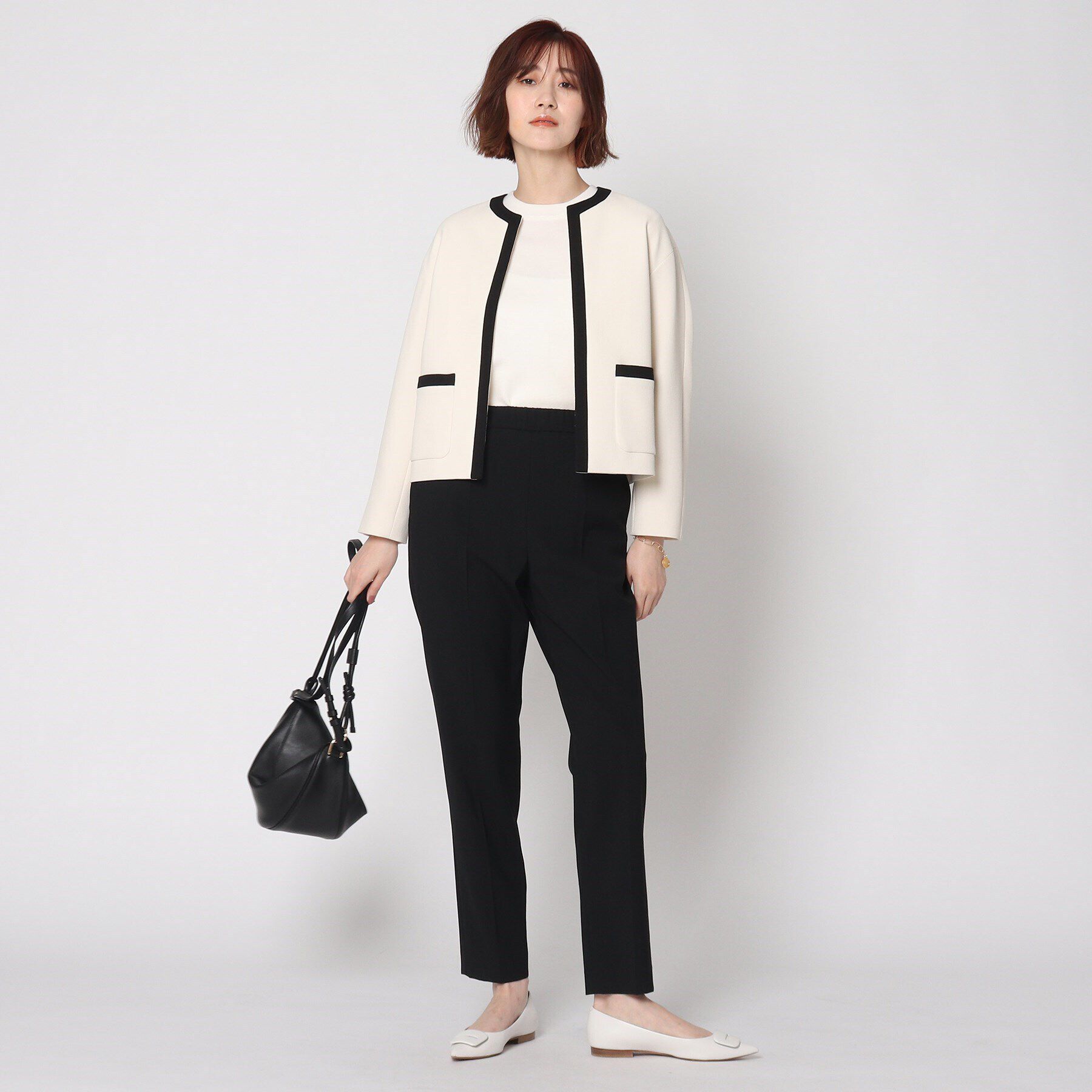 DRESSTERIOR「【セットアップ可】バイカラーショートジャケット」|ノーカラージャケット|