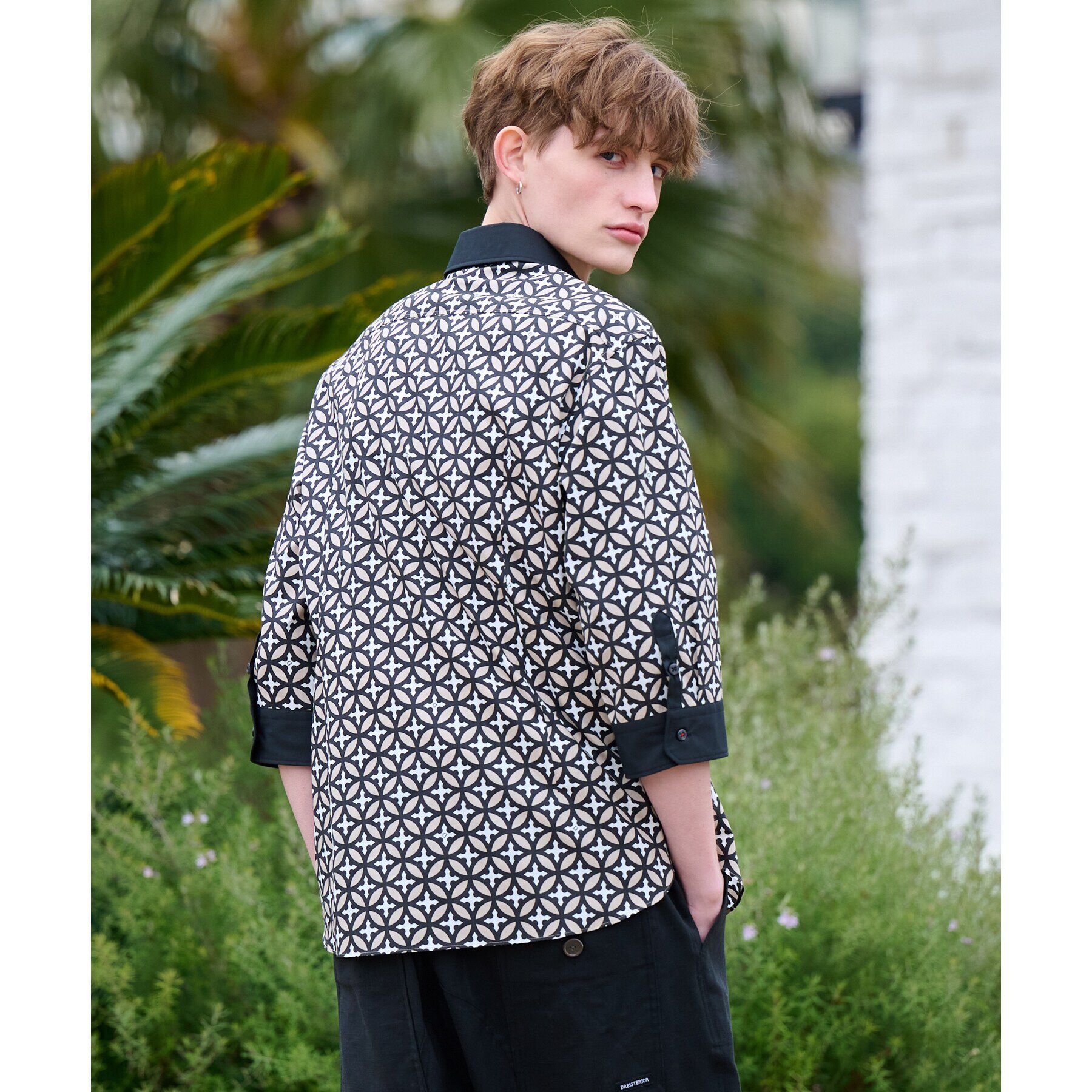 DRESSTERIOR「【Safari5月号掲載】オーバーラップサークル スリークオーターシャツ」|シャツ・ブラウス|