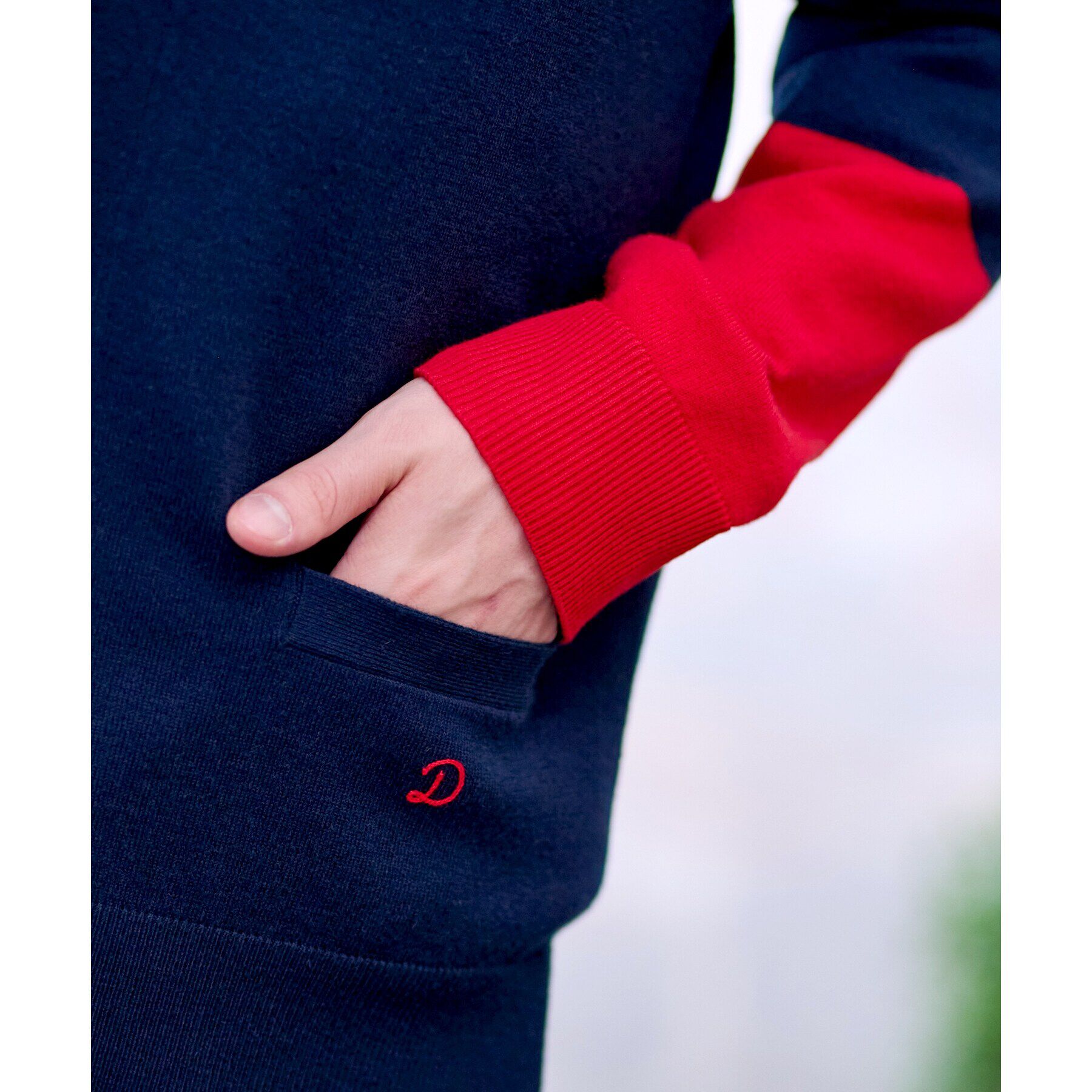 DRESSTERIOR「スリーブカラーブロックカーディガン」|カーディガン|