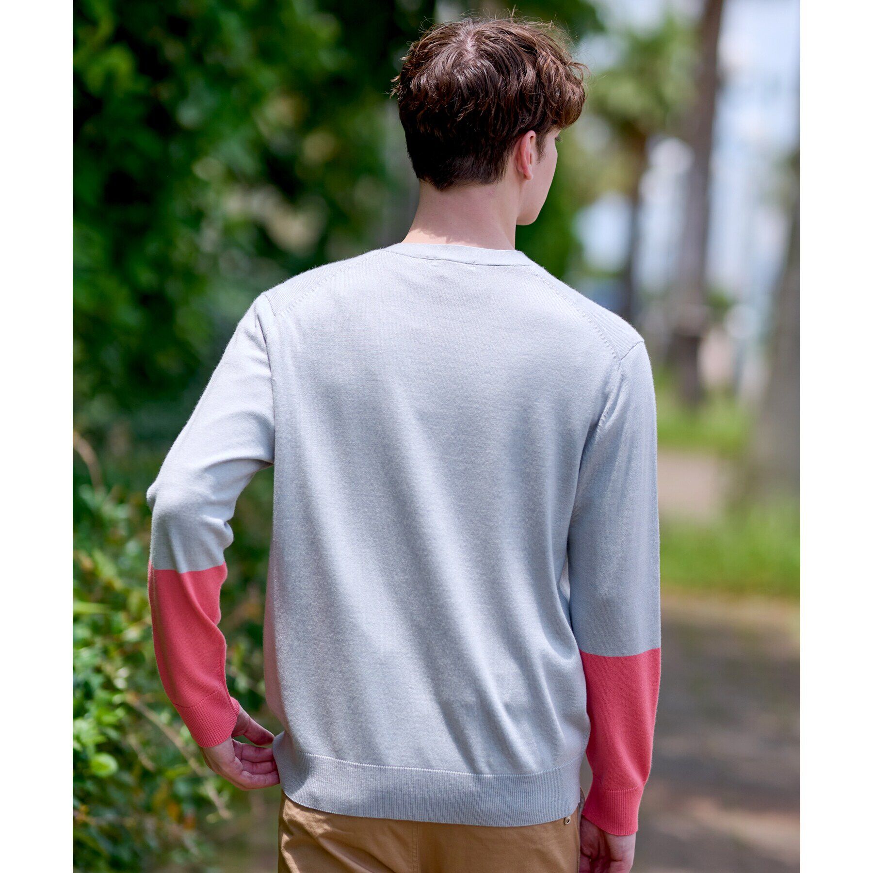 DRESSTERIOR「スリーブカラーブロックカーディガン」|カーディガン|