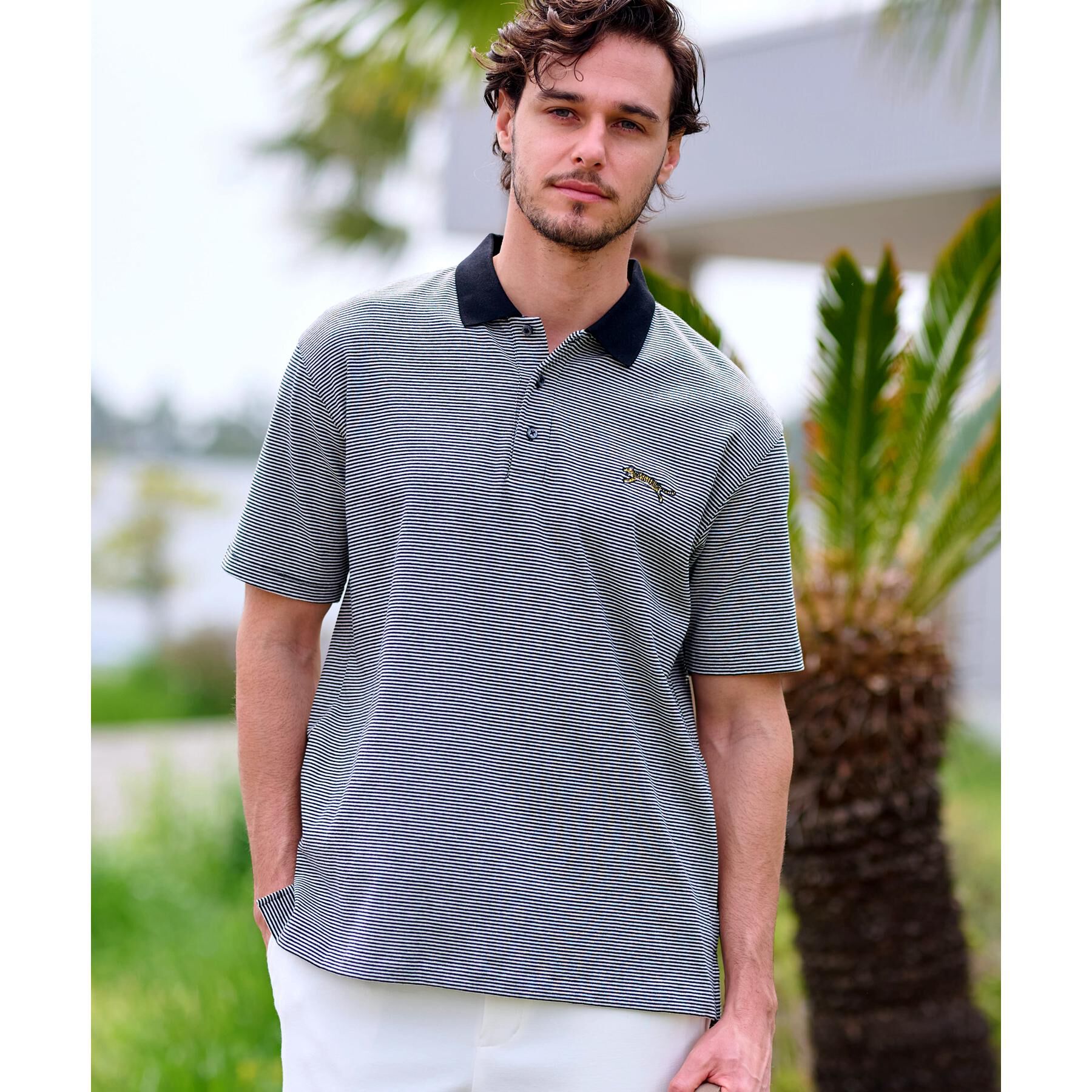 DRESSTERIOR「ドレステリア タイガーボーダーポロシャツ」|ポロシャツ|ブラック(319)