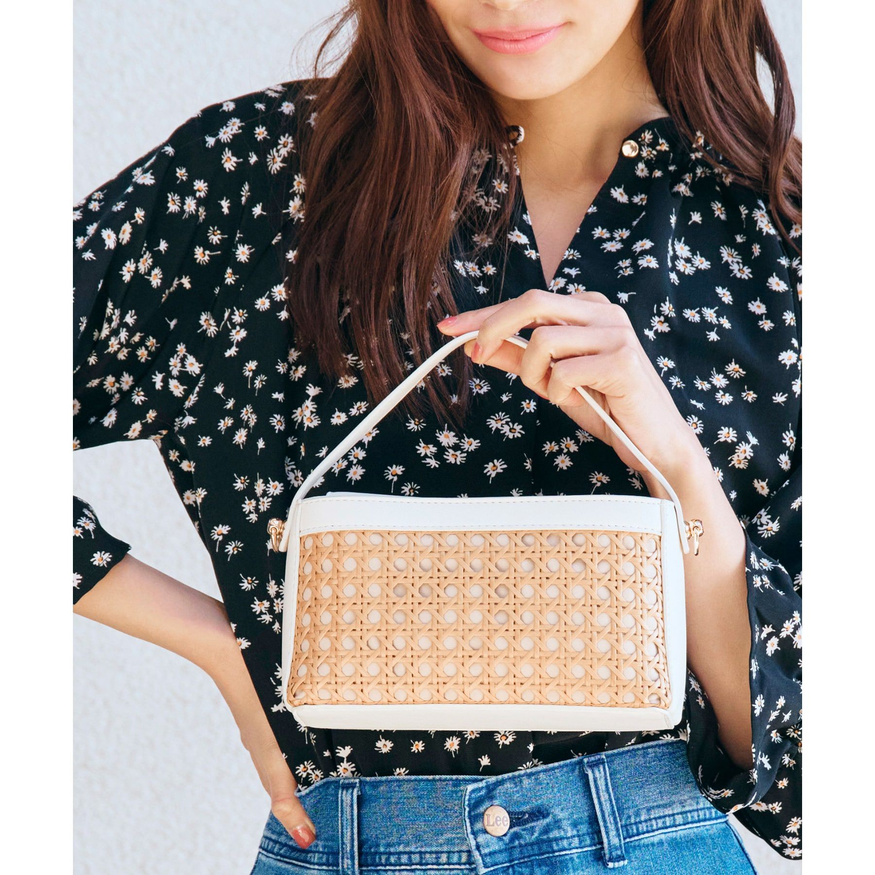 grove「【雑誌掲載商品】バンブー風メッシュミニショルダー」|ショルダー・メッセンジャー|ｵﾌﾎﾜｲﾄ(403)