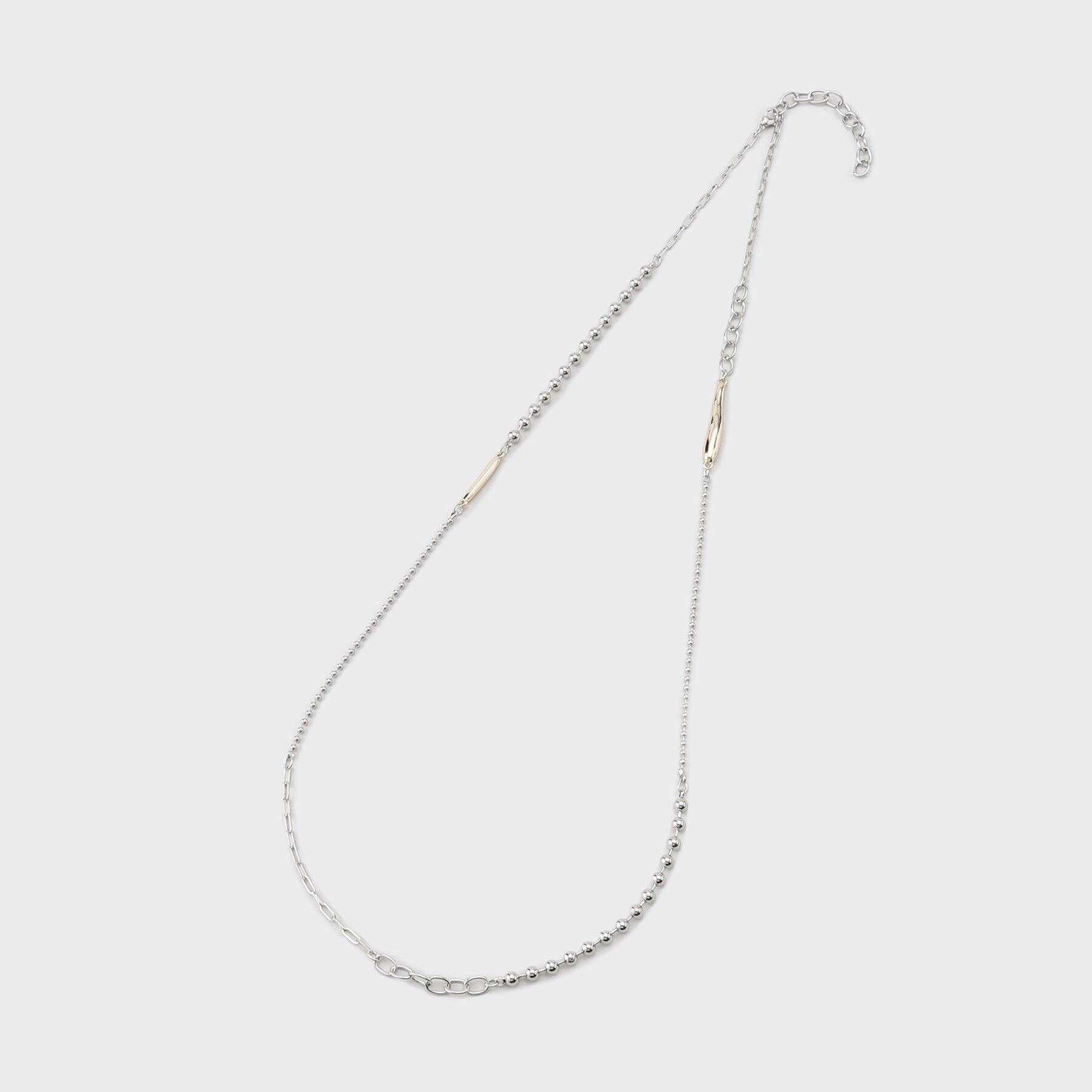 INDIVI「【ミドルサイズ】ランダムミックスネックレス」|ネックレス|シルバー(506)