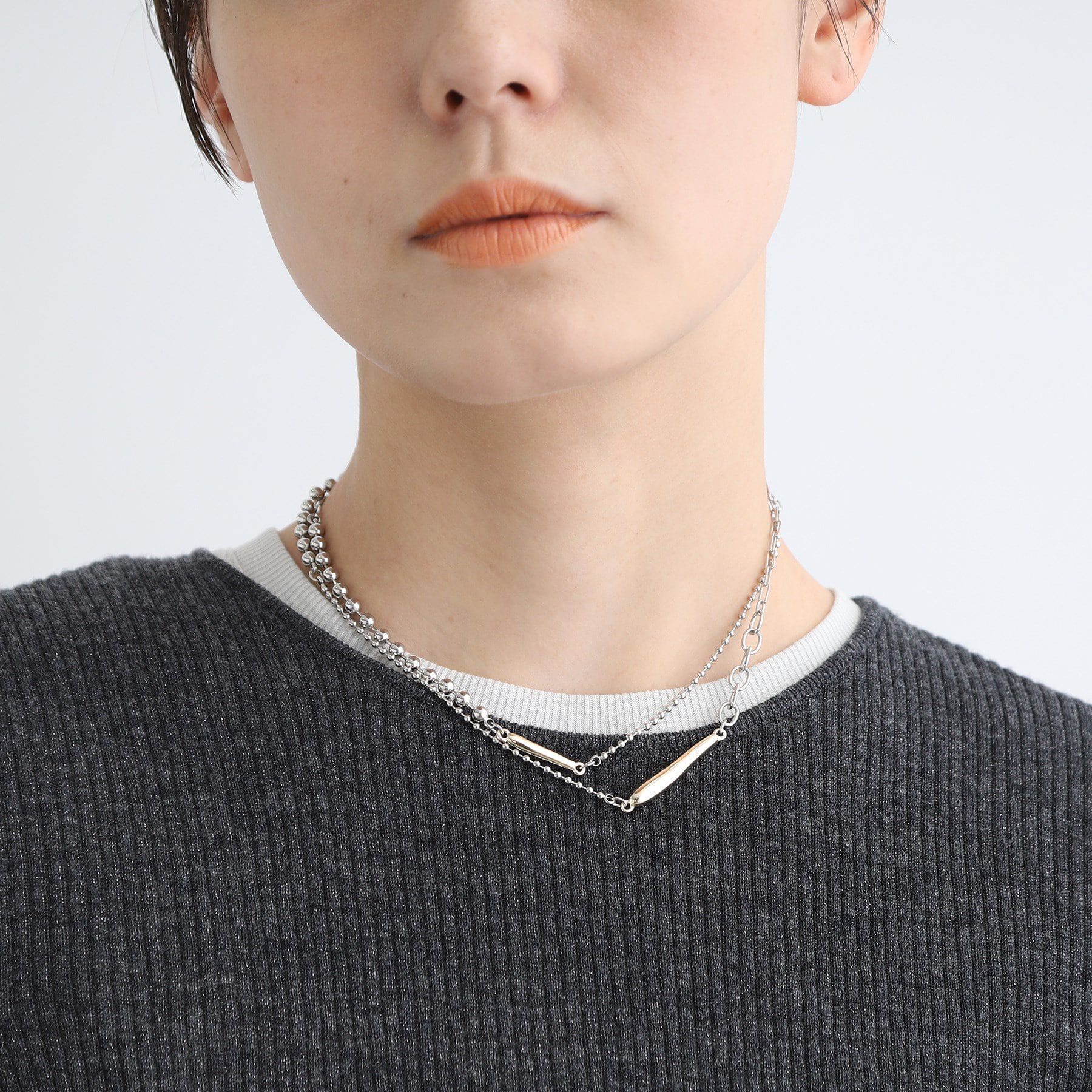 INDIVI「【ミドルサイズ】ランダムミックスネックレス」|ネックレス|