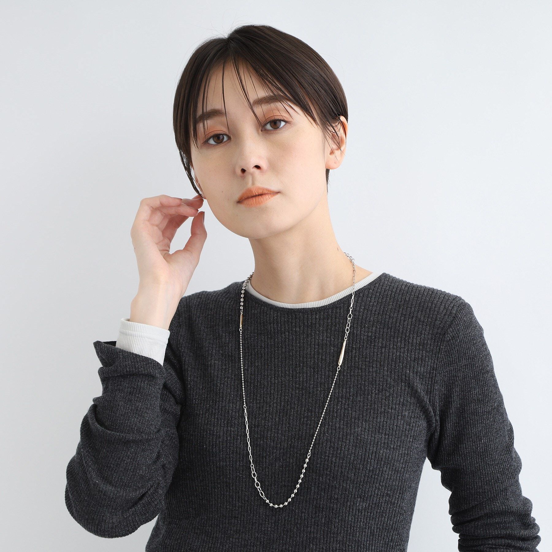 INDIVI「【ミドルサイズ】ランダムミックスネックレス」|ネックレス|