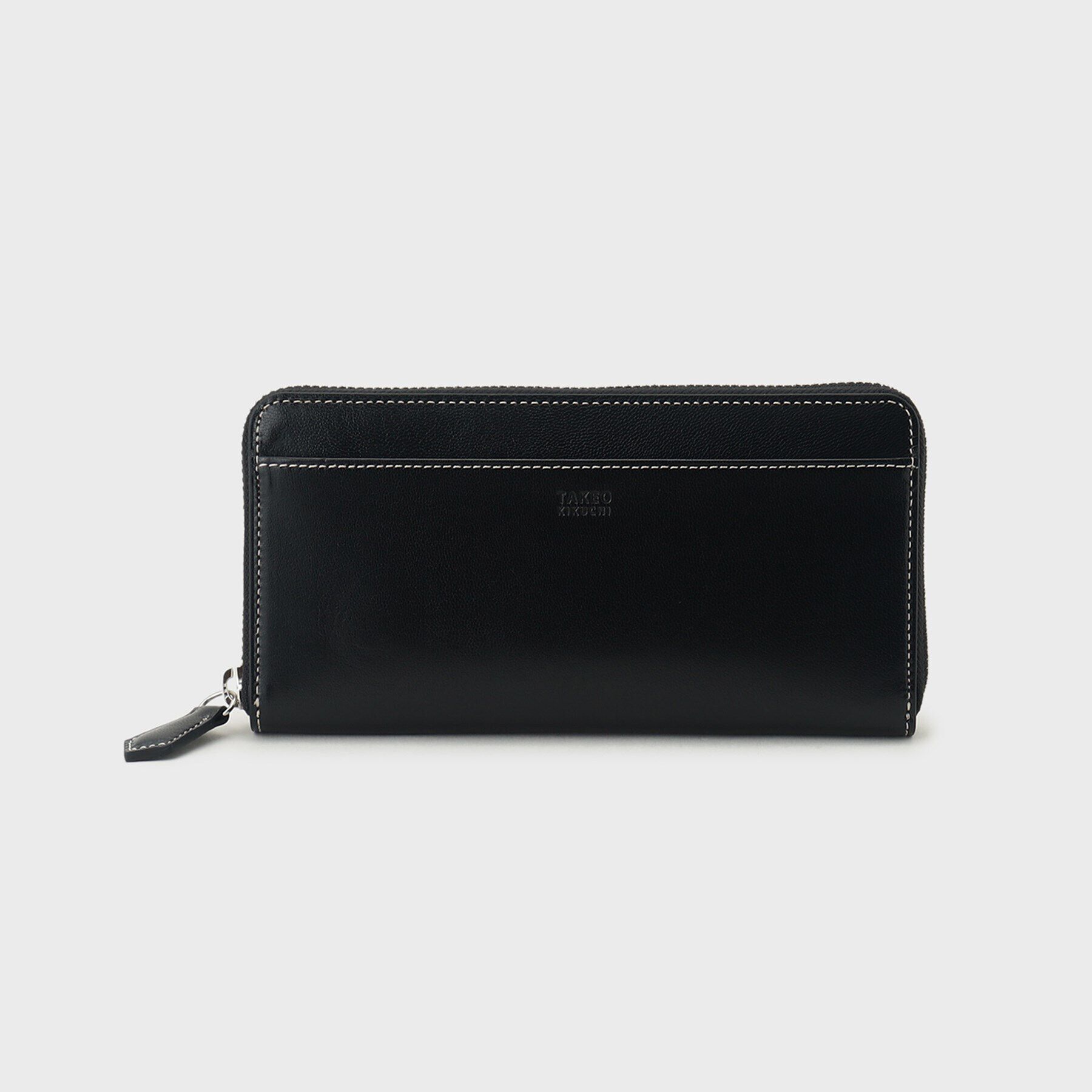TAKEO KIKUCHI「アニリンゴート ラウンドファスナー長財布」|財布|ブラック(019)