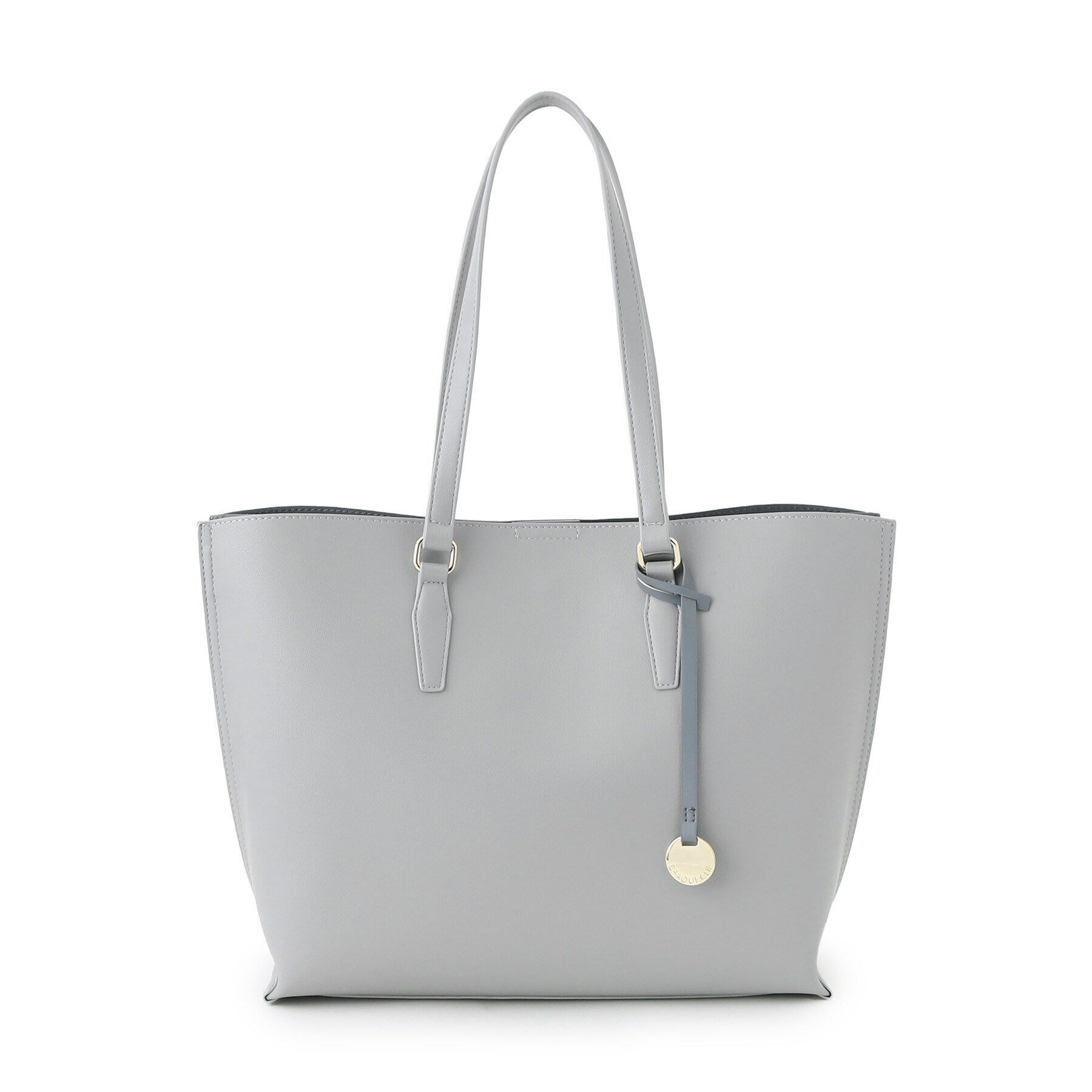OPAQUE.CLIP「【A4サイズ対応／通勤対応】バイカラースムース合皮トートバッグ」|トートバッグ|グレー(512)