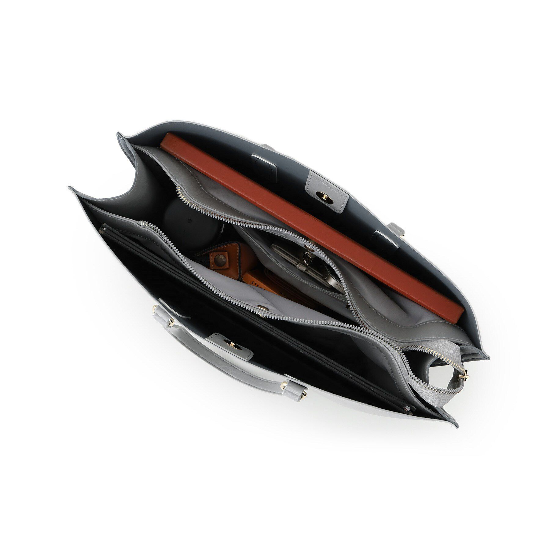 OPAQUE.CLIP「【A4サイズ対応／通勤対応】バイカラースムース合皮トートバッグ」|トートバッグ|