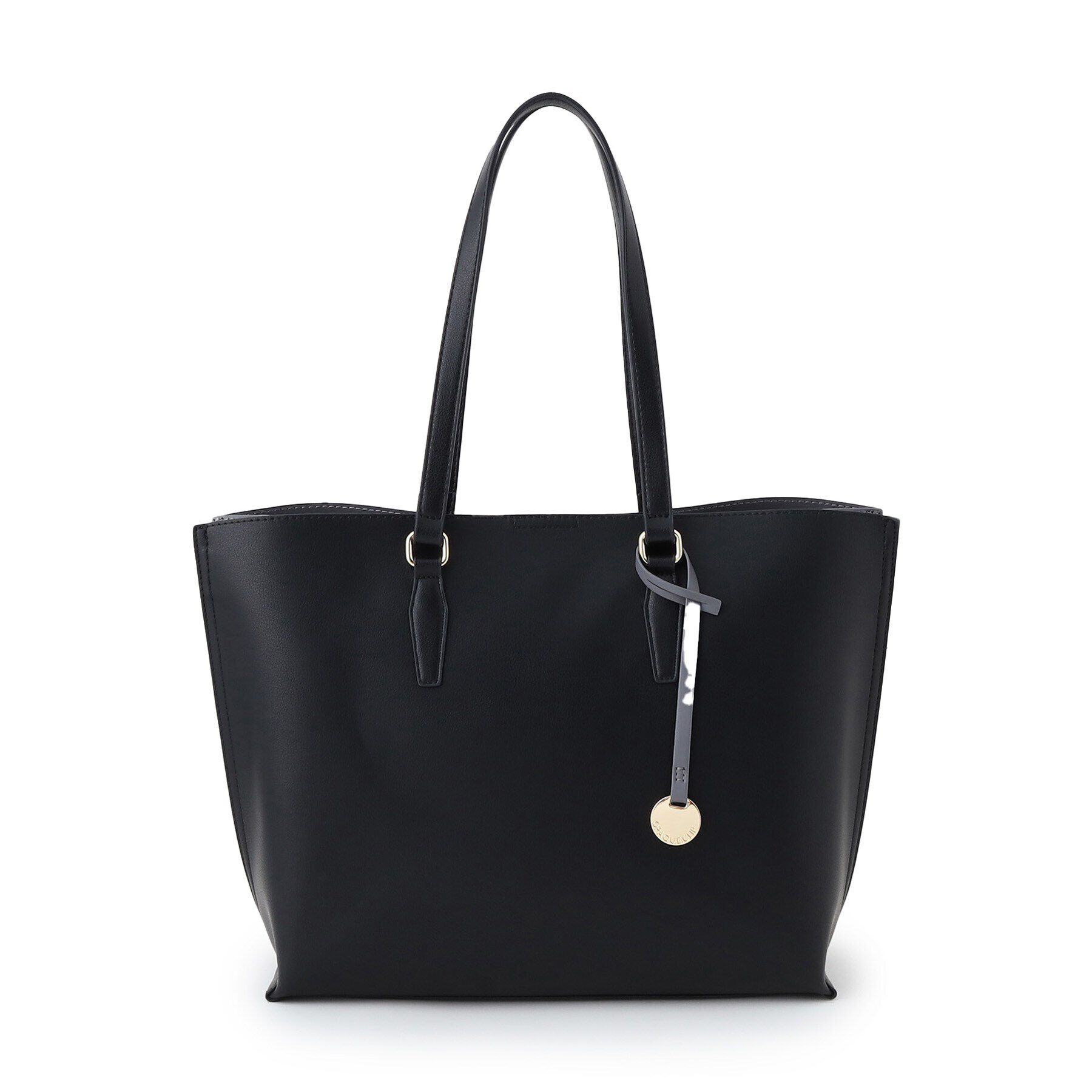 OPAQUE.CLIP「【A4サイズ対応／通勤対応】バイカラースムース合皮トートバッグ」|トートバッグ|ブラック(519)