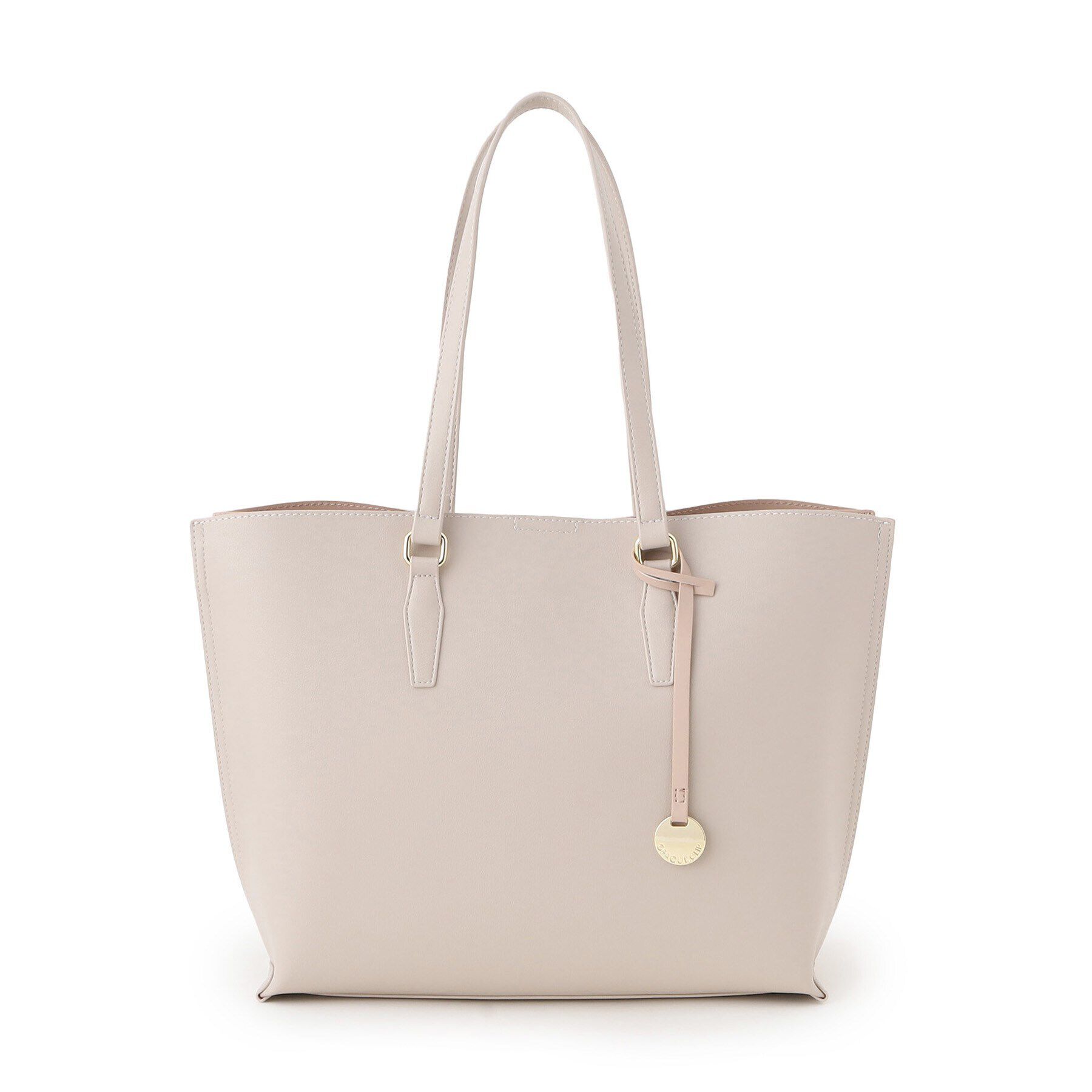 OPAQUE.CLIP「【A4サイズ対応／通勤対応】バイカラースムース合皮トートバッグ」|トートバッグ|ベージュ(552)