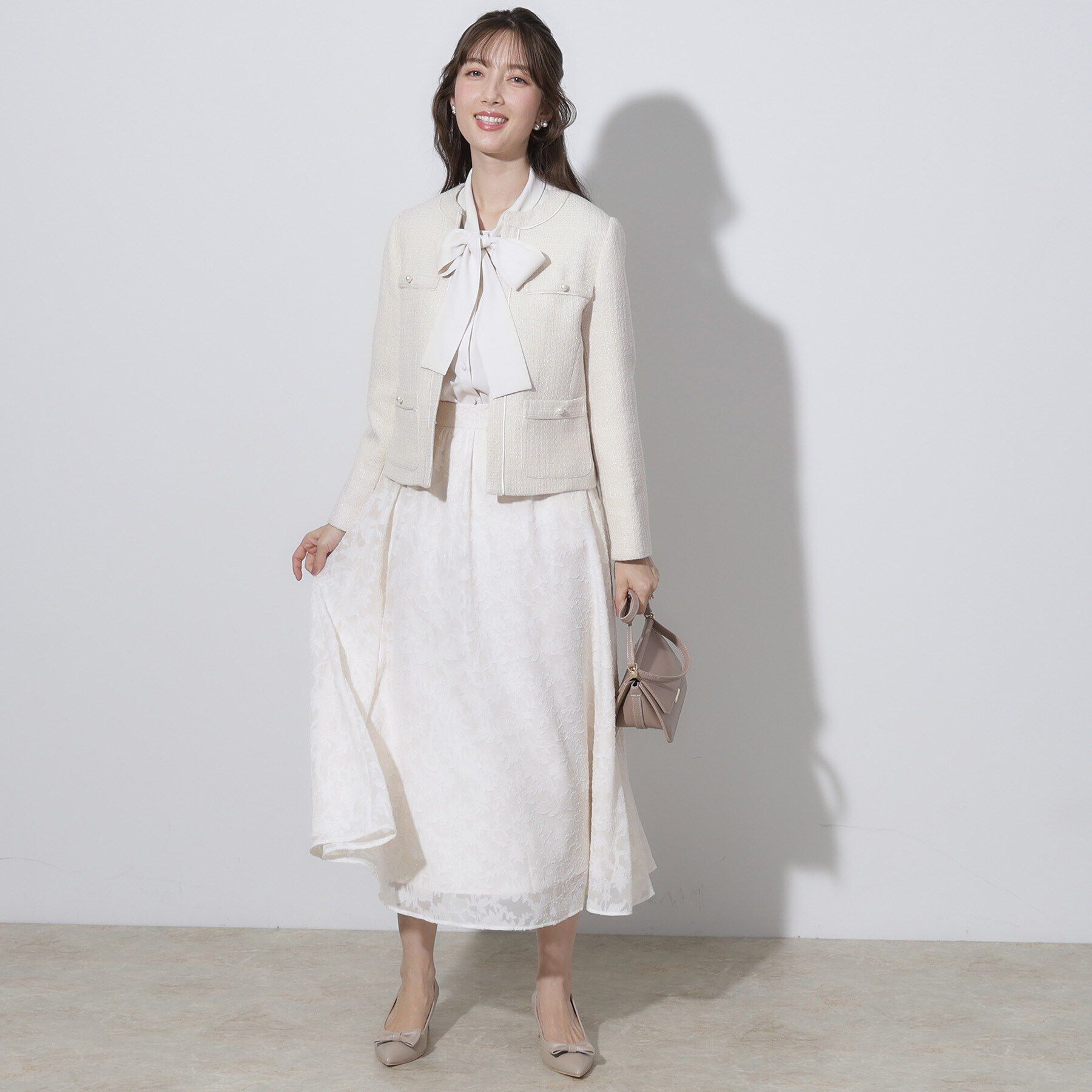 Couture broach「【セレモニーシーン/ON・OFF使える】杢ツイードノーカラージャケット」|ノーカラージャケット|