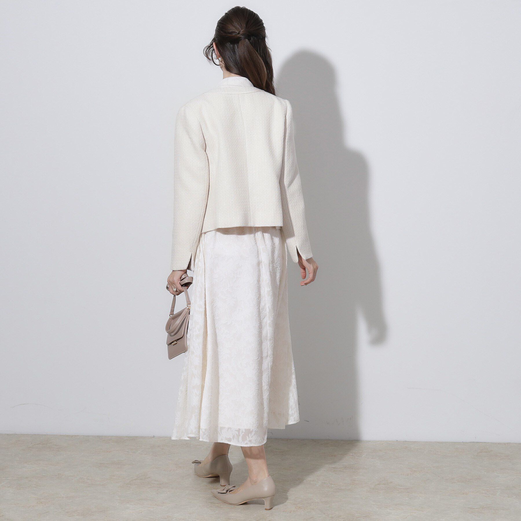 Couture broach「【セレモニーシーン/ON・OFF使える】杢ツイードノーカラージャケット」|ノーカラージャケット|