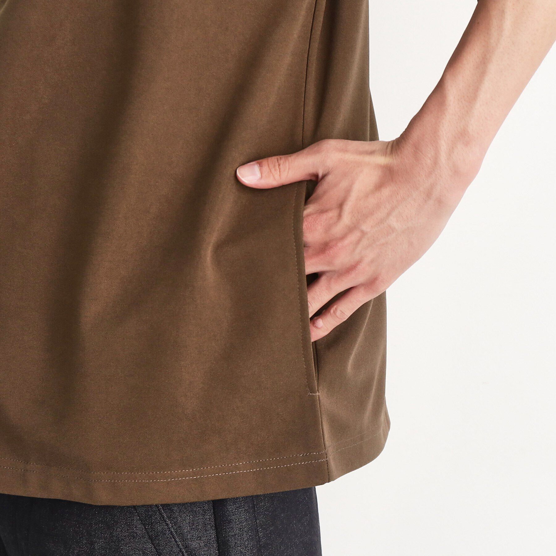 THE SHOP TK「【インナー&times;五分袖カーデ セットアイテム】梨地ハーフスリーブカーディガン&times;ライトパーフェクティー」|カーディガン|