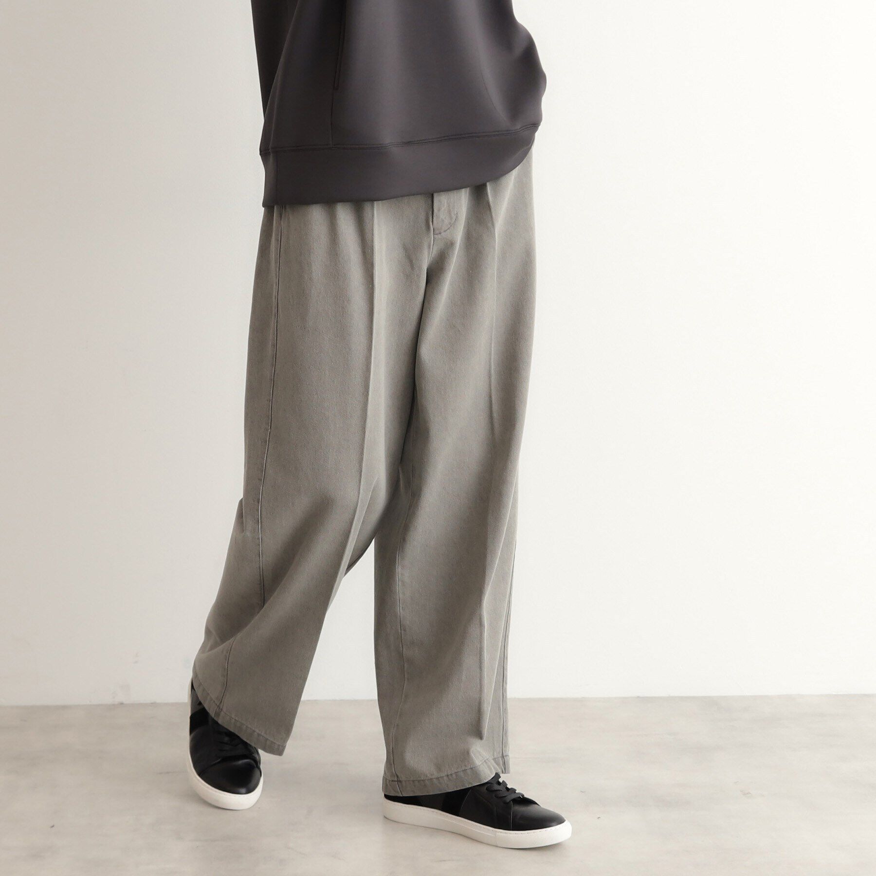 THE SHOP TK「ツータックワイドストレートスラックス ツイル／デニム」|その他|スミクロ(018)